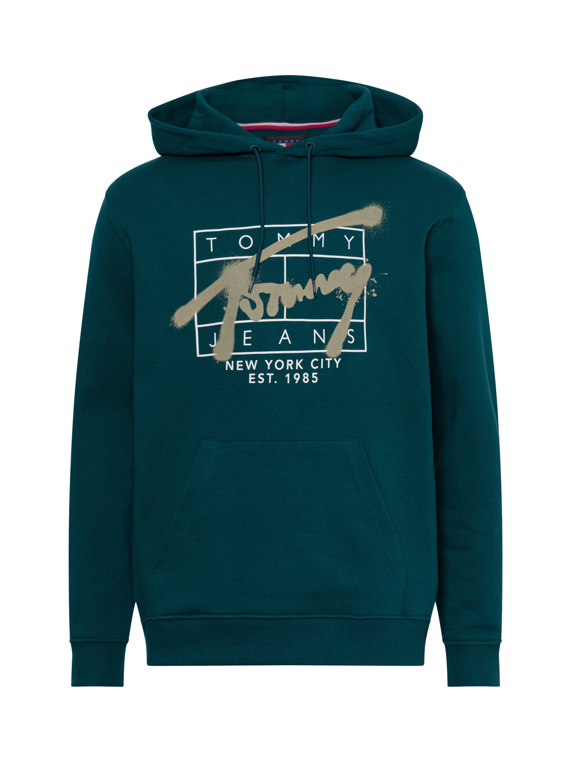 Tommy Jeans sweter z kapturem Mężczyźni Bawełna zielony
