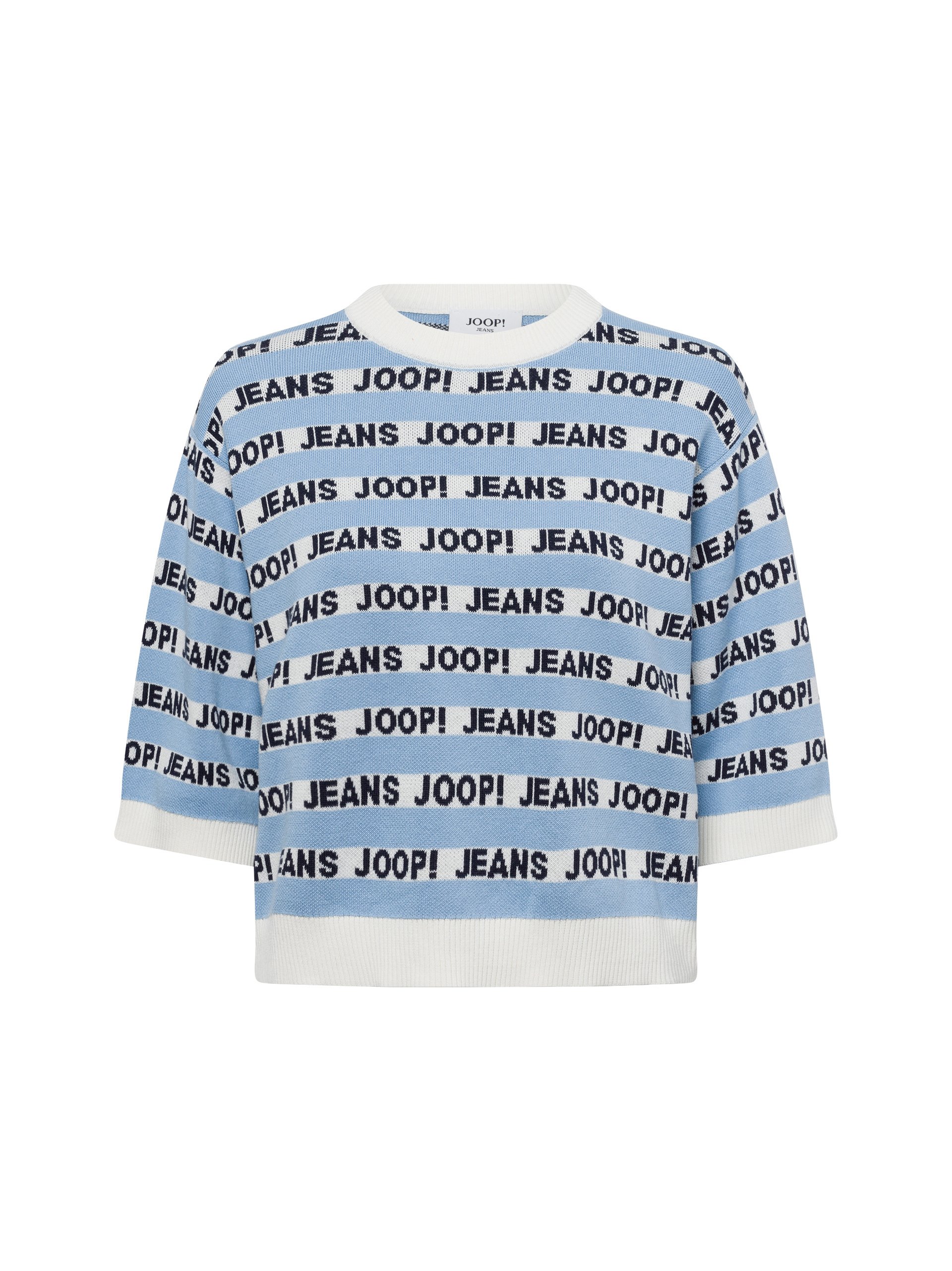 Joop Jeans sweter z dzianiny JOOP - Kolinda Kobiety Bawełna niebieski|biały