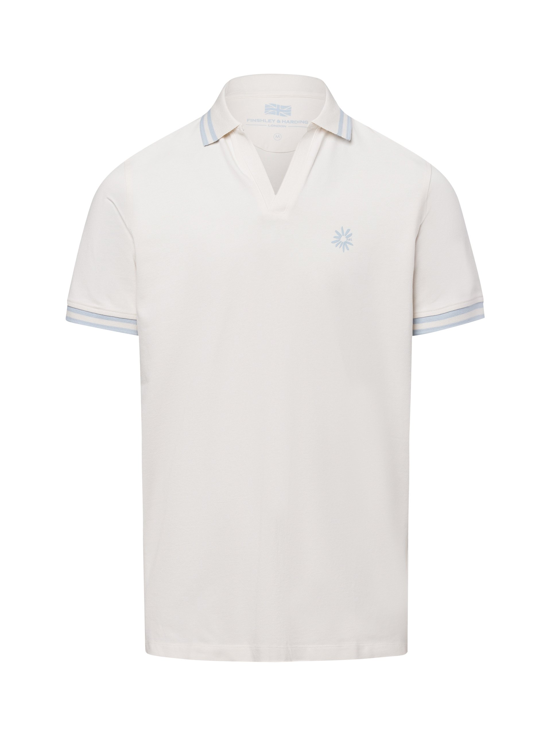 Finshley & Harding London koszulka polo Mężczyźni Bawełna beżowy|niebieski