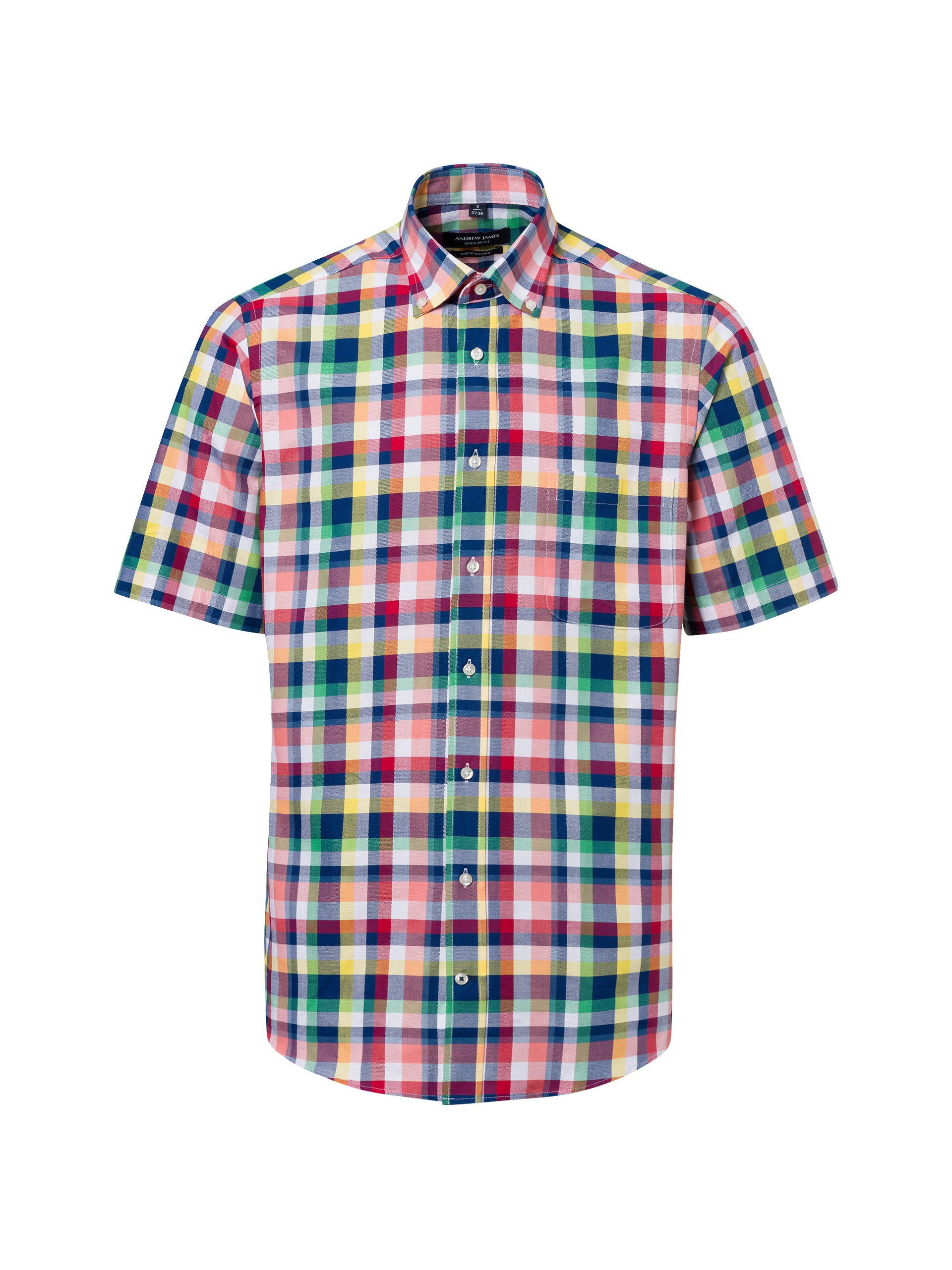 Andrew James koszula casual Mężczyźni Regular Fit Bawełna pomarańczowy|wielokolorowy