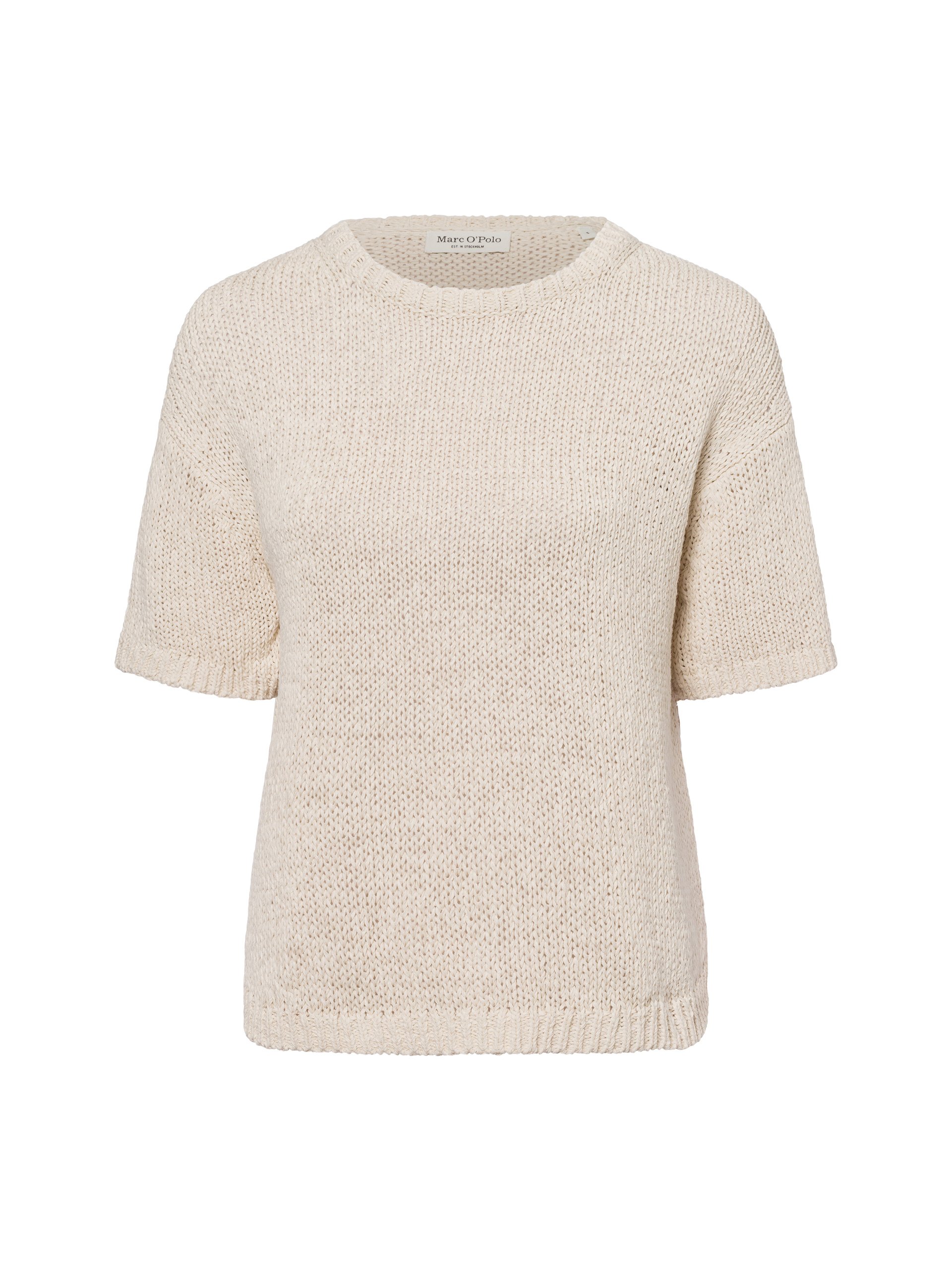 Marc O'Polo sweter z dzianiny z krótkim rękawem Kobiety beżowy