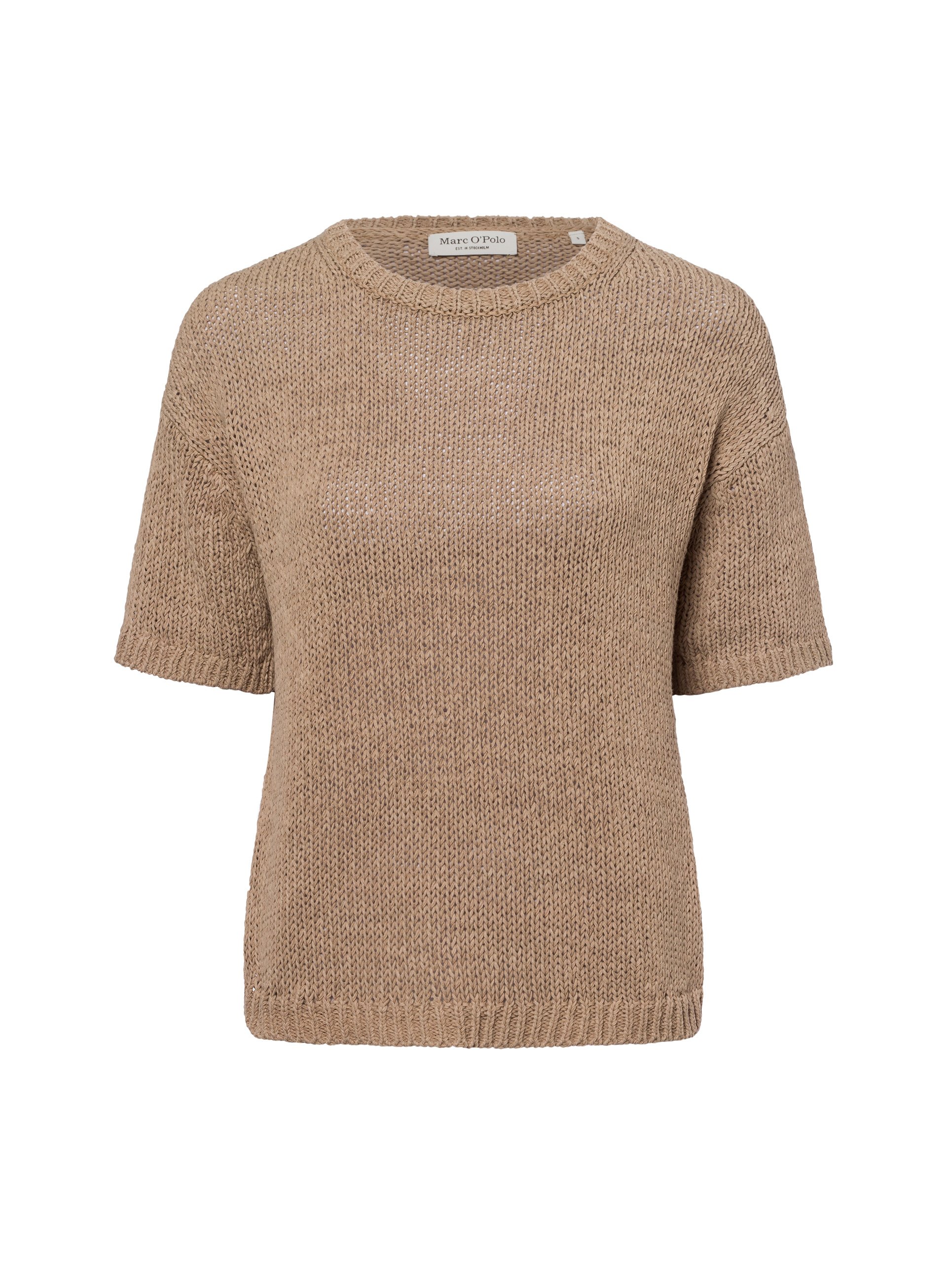 Marc O'Polo sweter z dzianiny z krótkim rękawem Kobiety brązowy