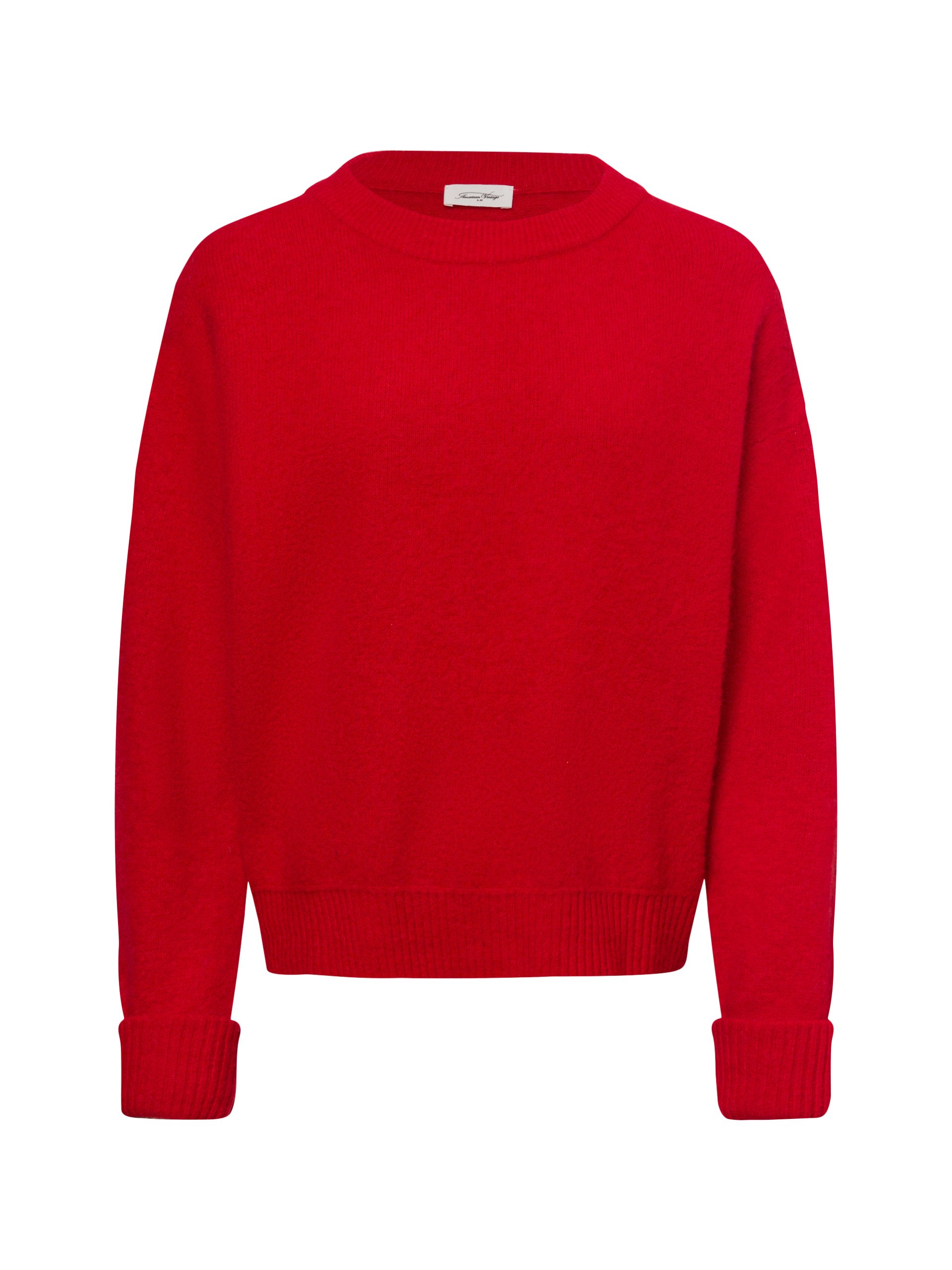 american vintage sweter z dzianiny z zawartością alpaki - Vito Kobiety czerwony, M/L