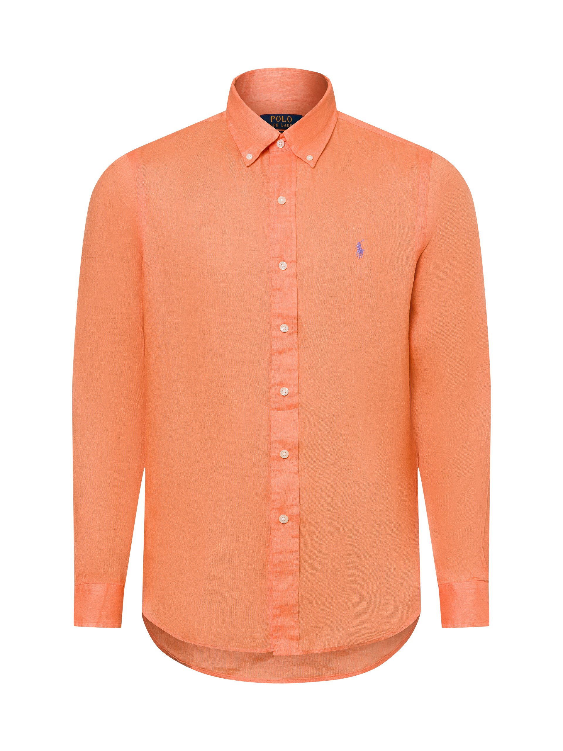Polo Ralph Lauren koszula lniana na co dzień Mężczyźni Modern Fit len pomarańczowy