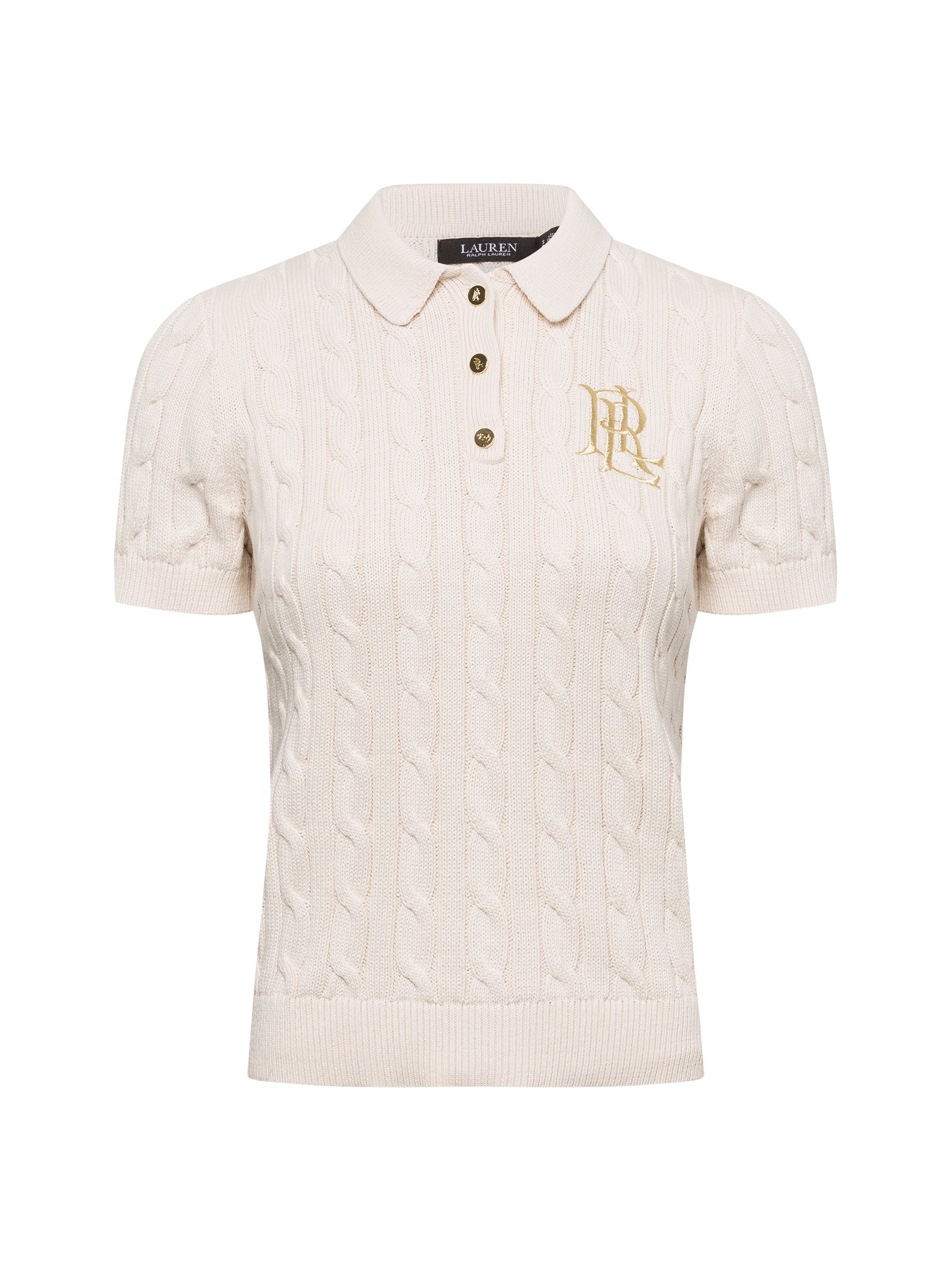 Lauren Ralph Lauren koszulka polo z dzianiny Kobiety Bawełna beżowy