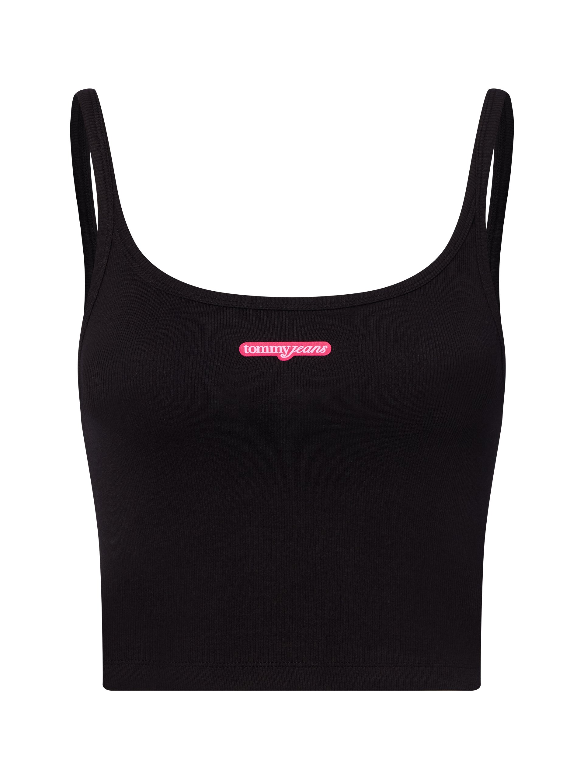 Tommy Jeans crop top Kobiety Bawełna czarny