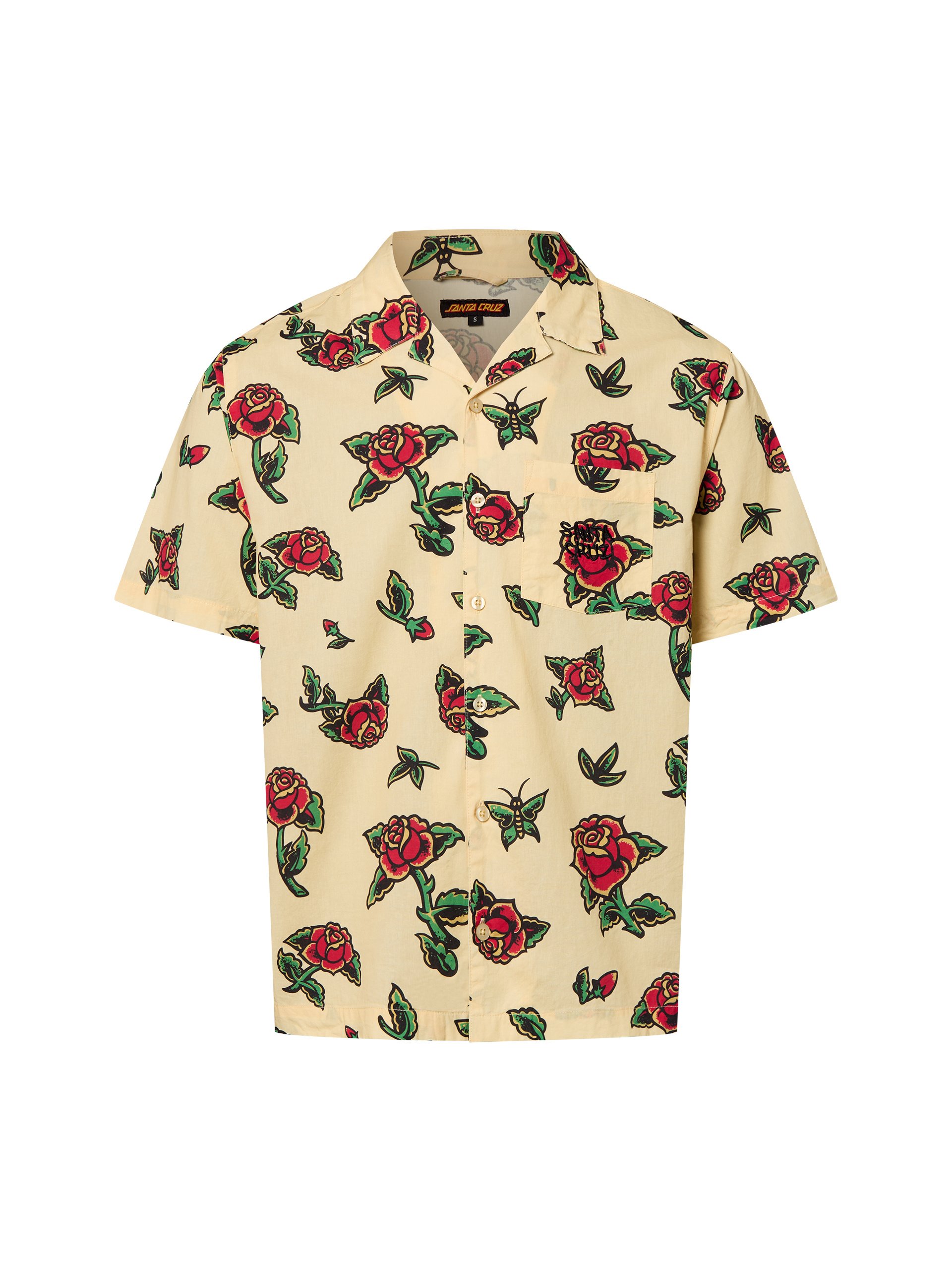 Santa Cruz koszulka z krótkim rękawem - Flash Roses Mężczyźni Modern Fit Bawełna żółty|wielokolorowy