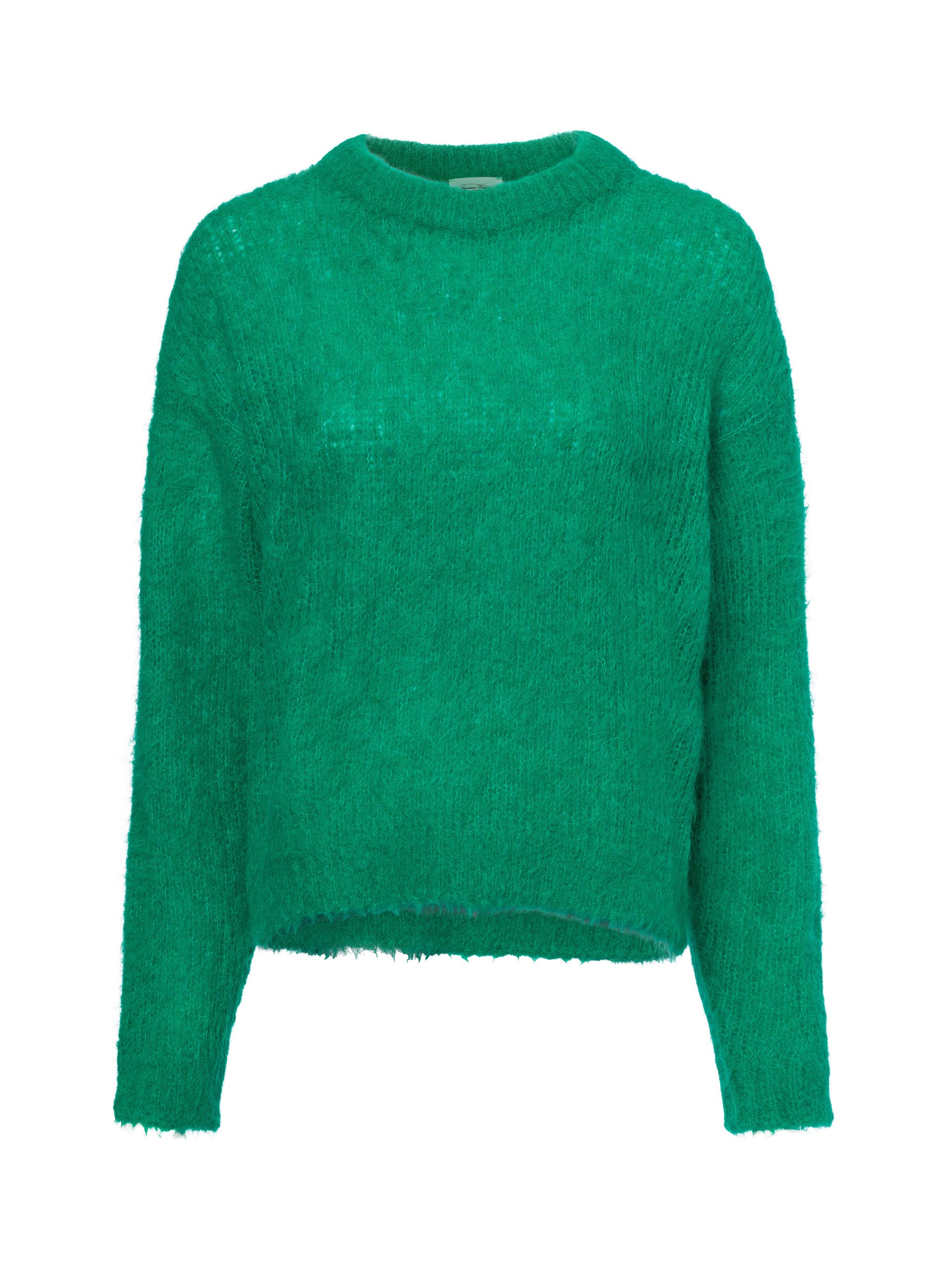 american vintage Sweter z dzianiny z zawartością alpaki - Bymi Kobiety zielony