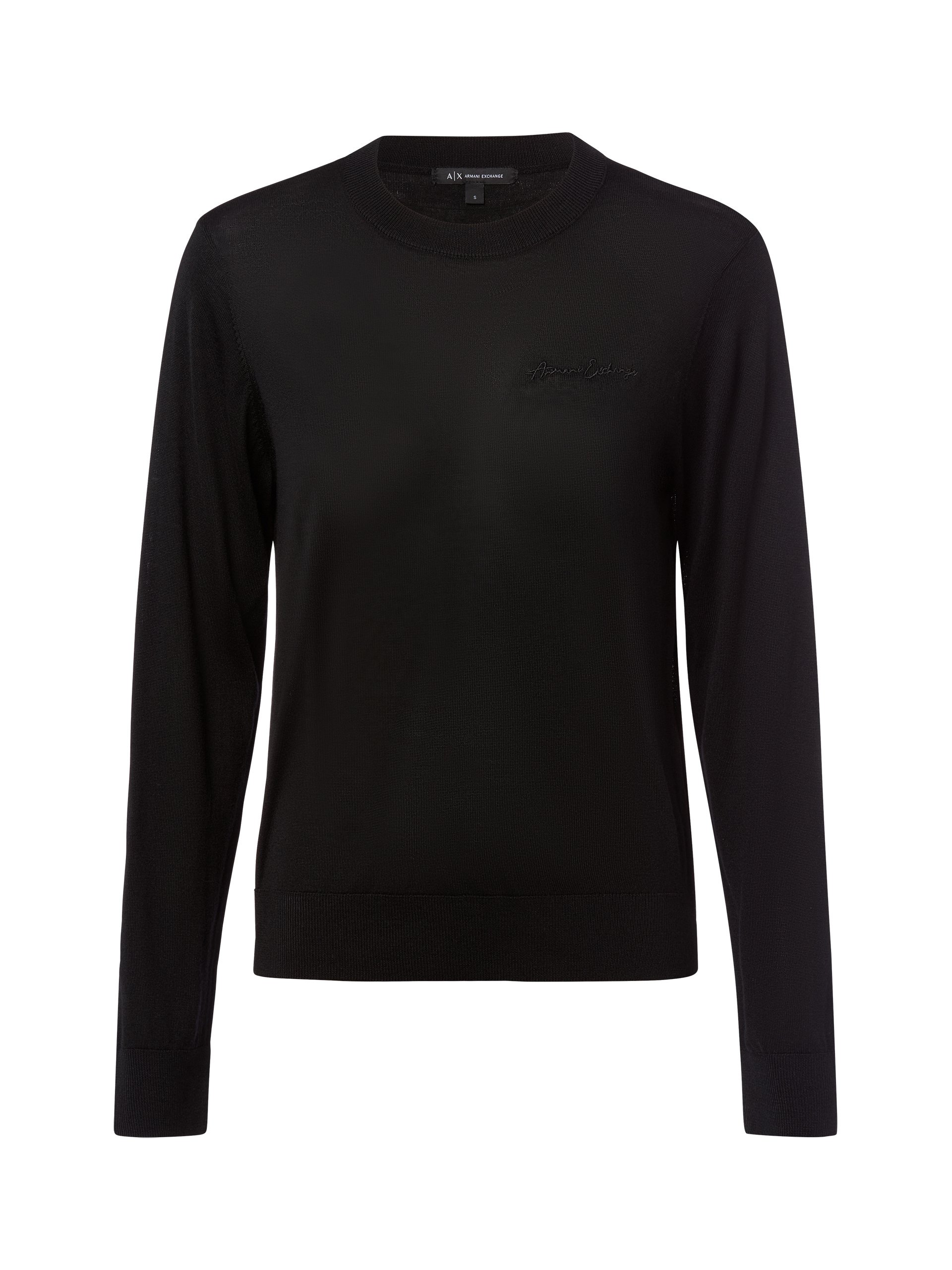 Armani Exchange Sweter Kobiety wełna ze strzyży czarny