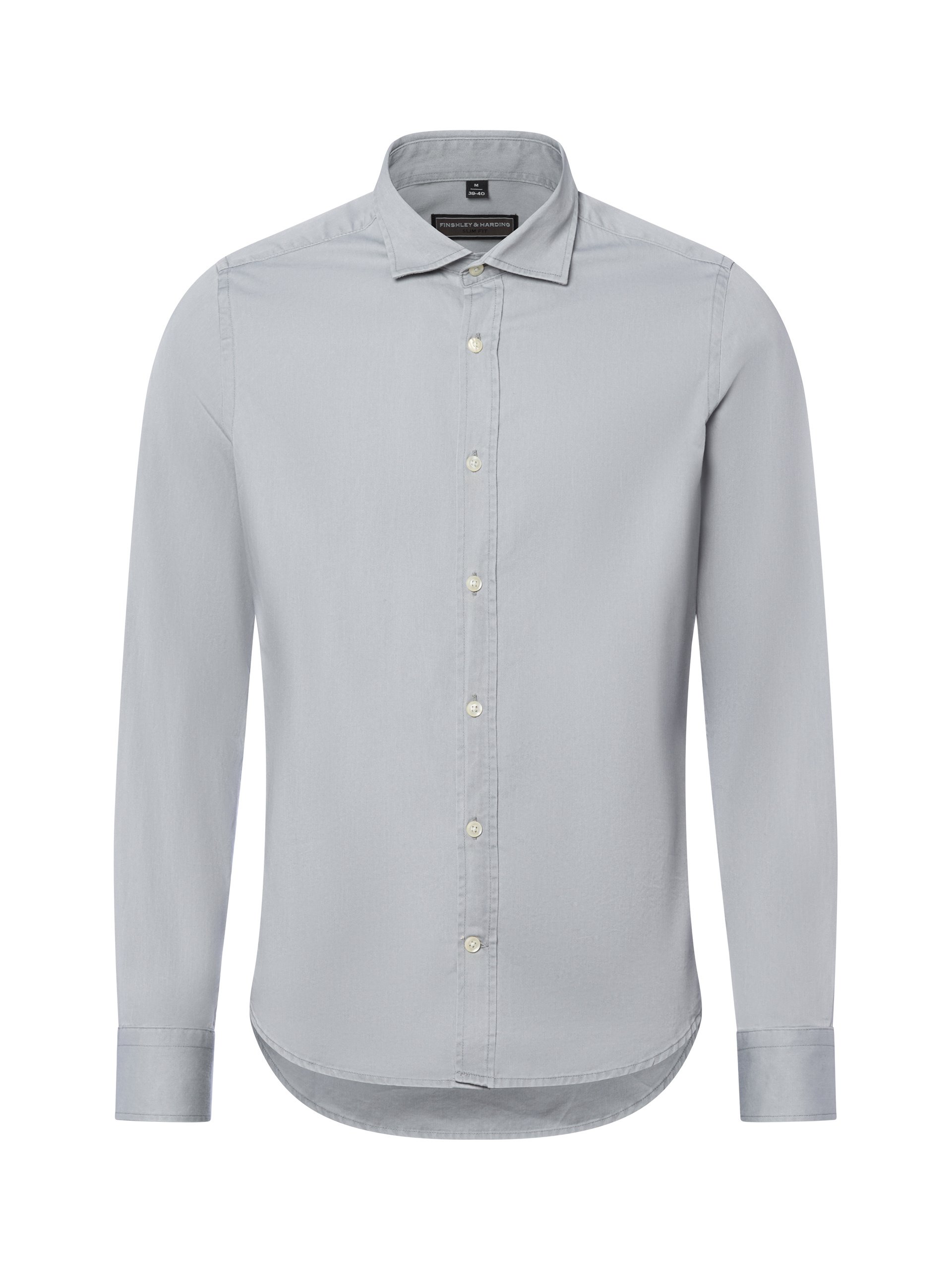 Finshley & Harding Koszula Mężczyźni Slim Fit Bawełna szary