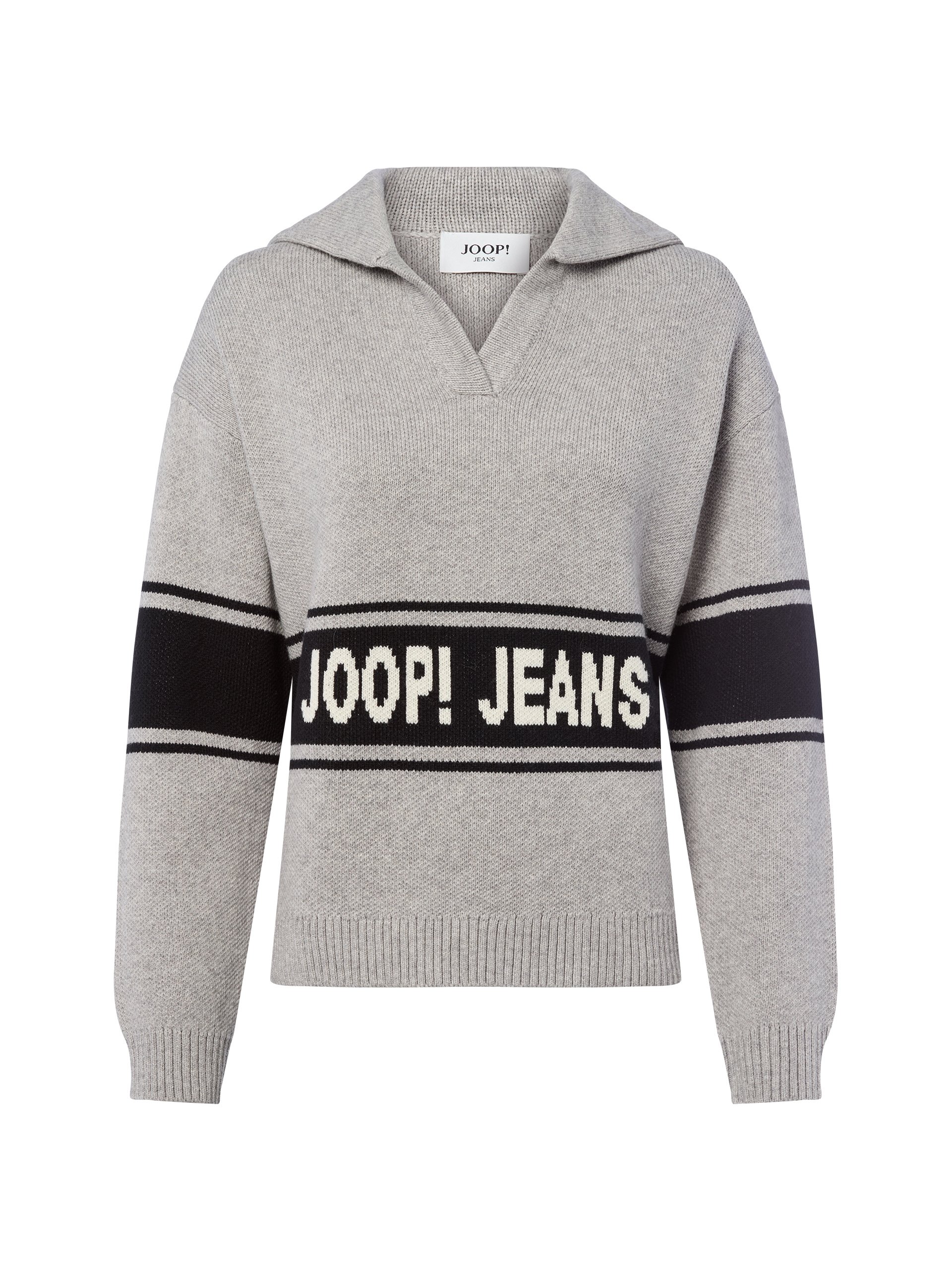 Joop Jeans sweter z dzianiny - Kilo Kobiety Bawełna szary