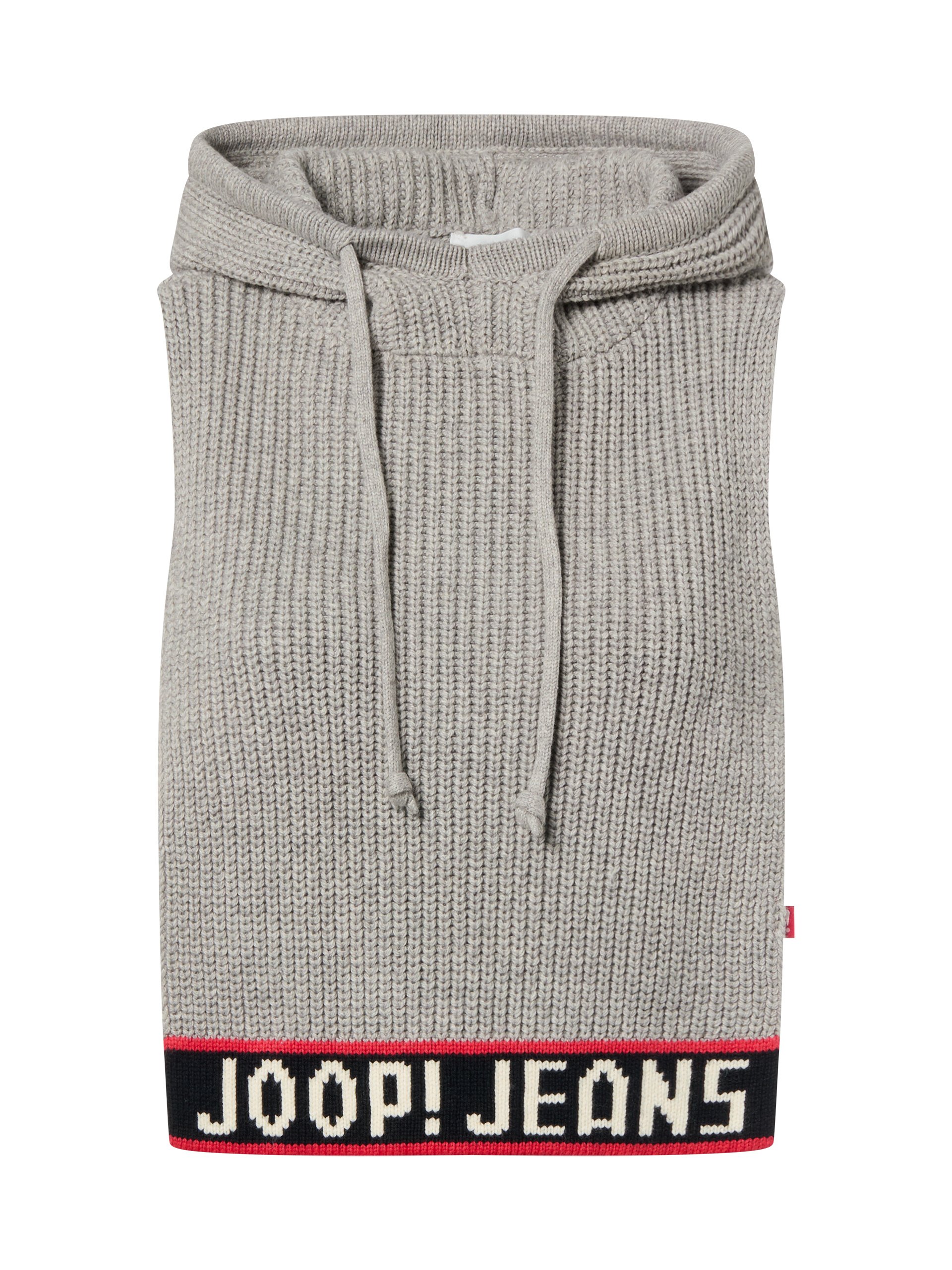 Joop Jeans dzianinowa kamizelka z kapturem z wełny dziewiczej - Krota Kobiety Bawełna szary|czerwony|czarny
