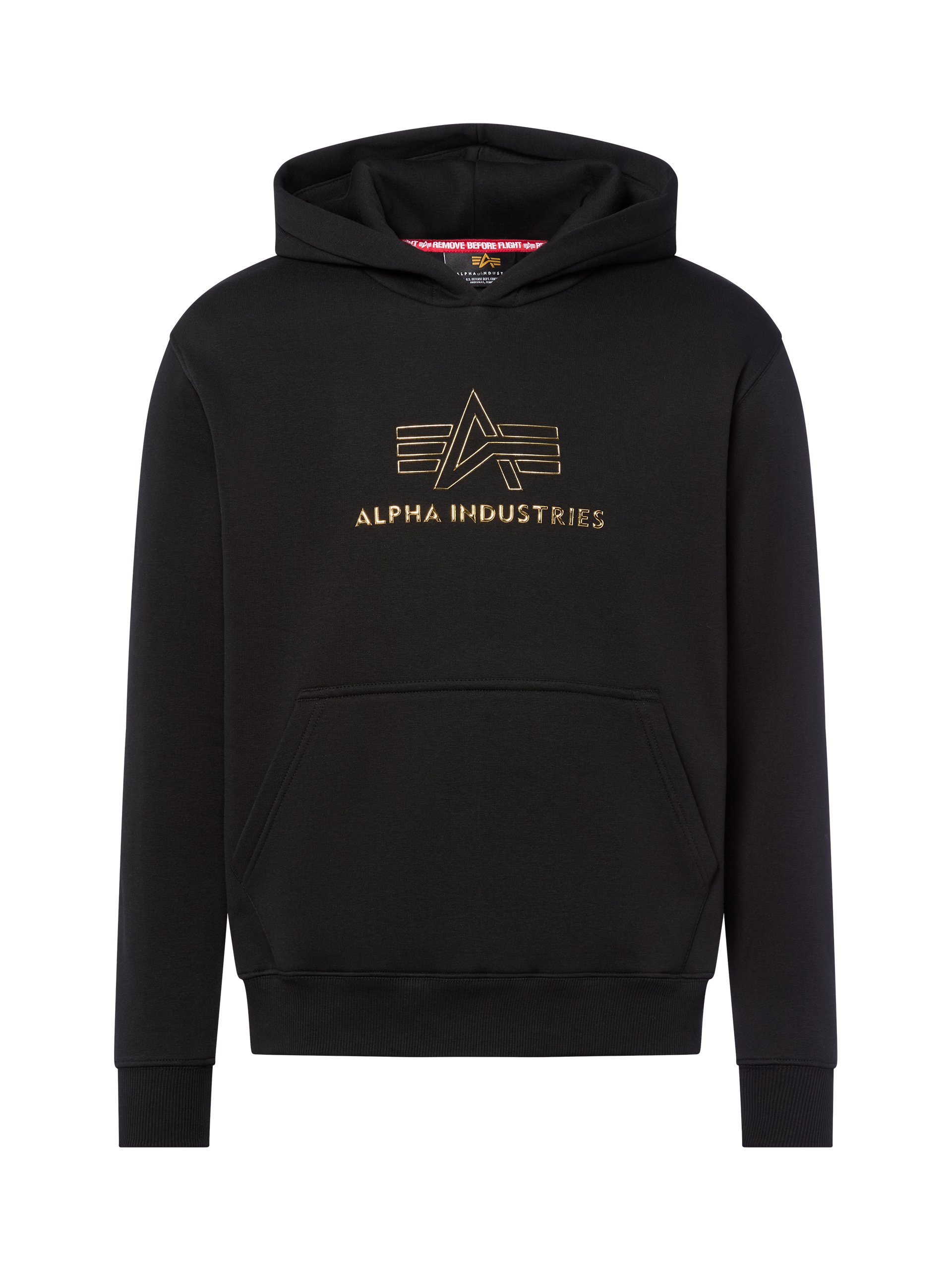 Alpha Industries sweter z kapturem Mężczyźni Materiał dresowy czarny