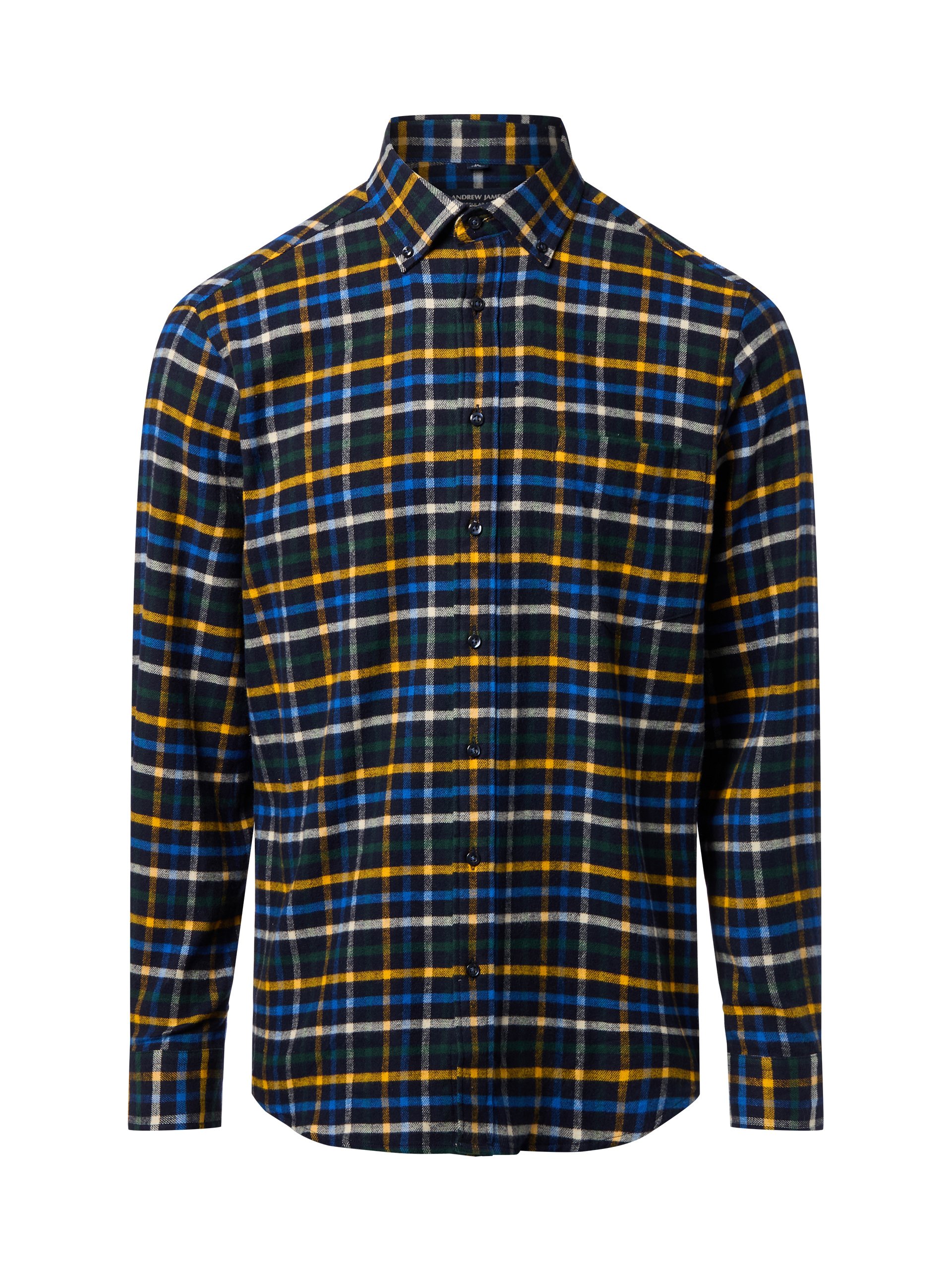 Andrew James koszula flanelowa Mężczyźni Regular Fit Bawełna niebieski|żółty