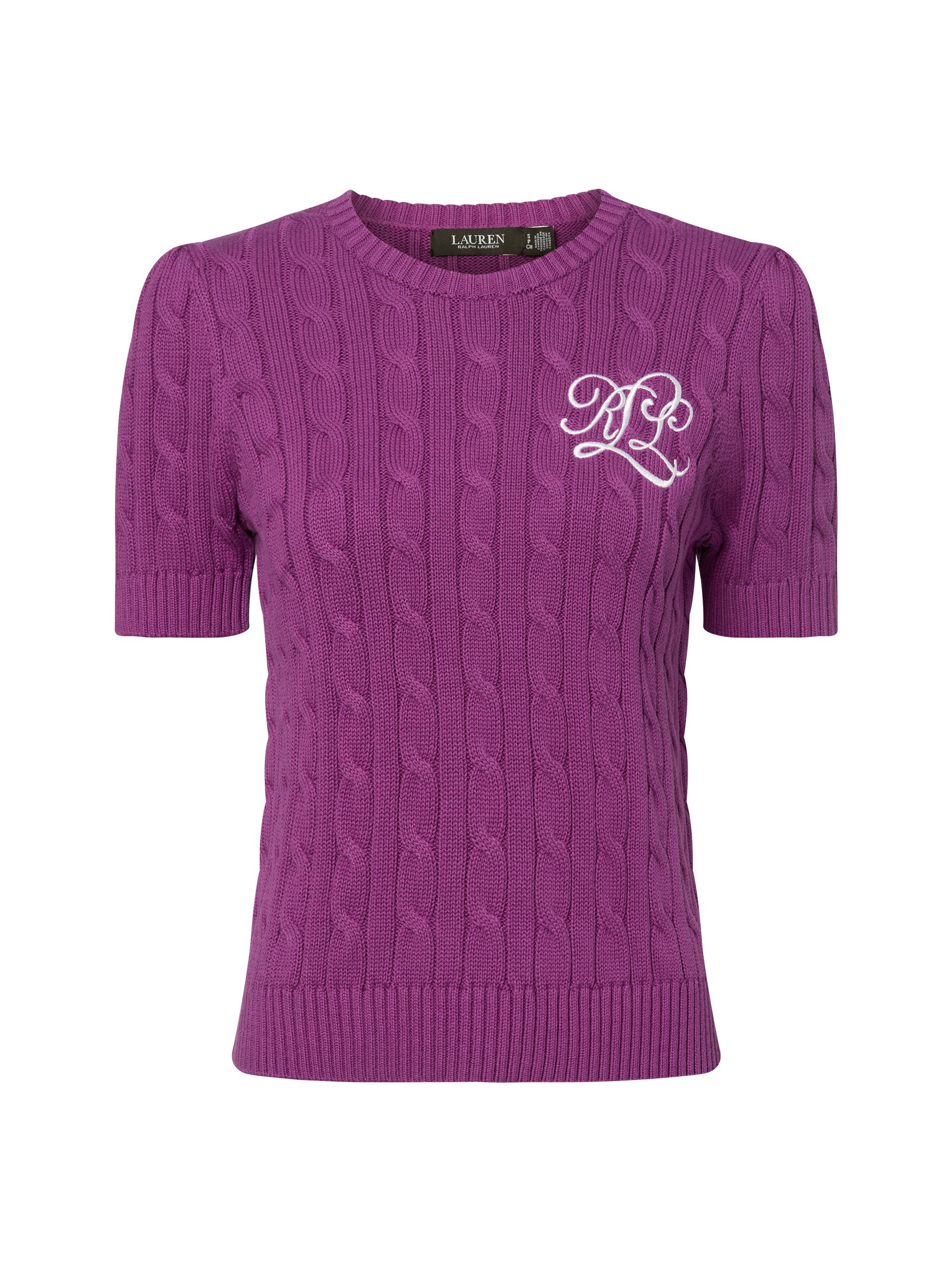 Lauren Ralph Lauren Sweter z dzianiny Kobiety Bawełna lila