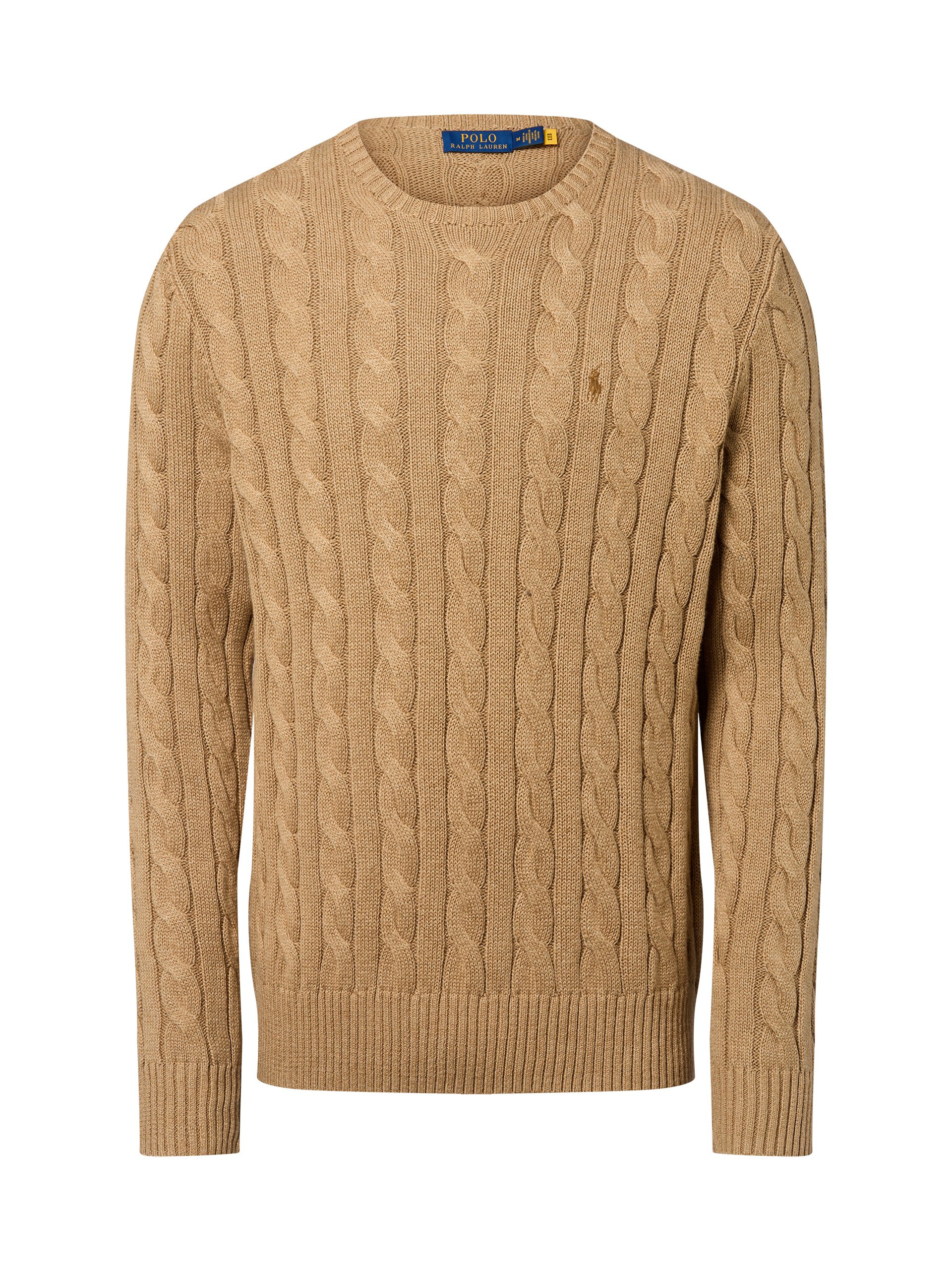 Polo Ralph Lauren sweter z dzianiny Mężczyźni dzianina grubo tkana brązowy