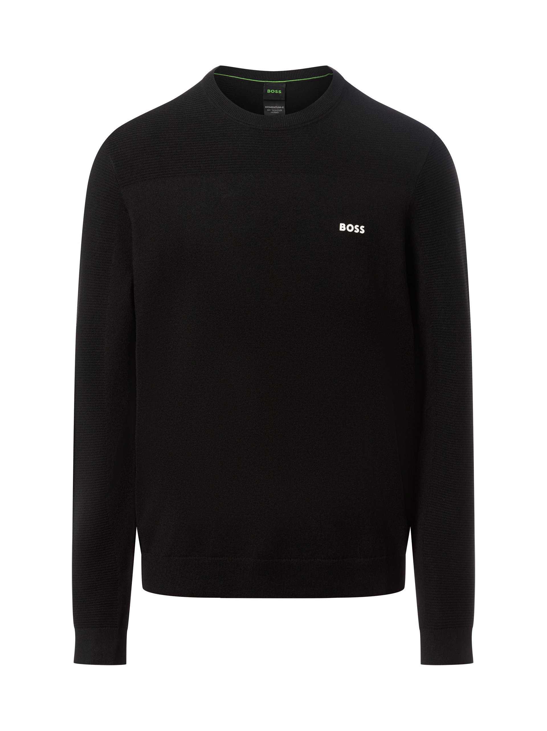 BOSS Green sweter z zawartością merynosów - Momentum Mężczyźni Sztuczne włókno czarny