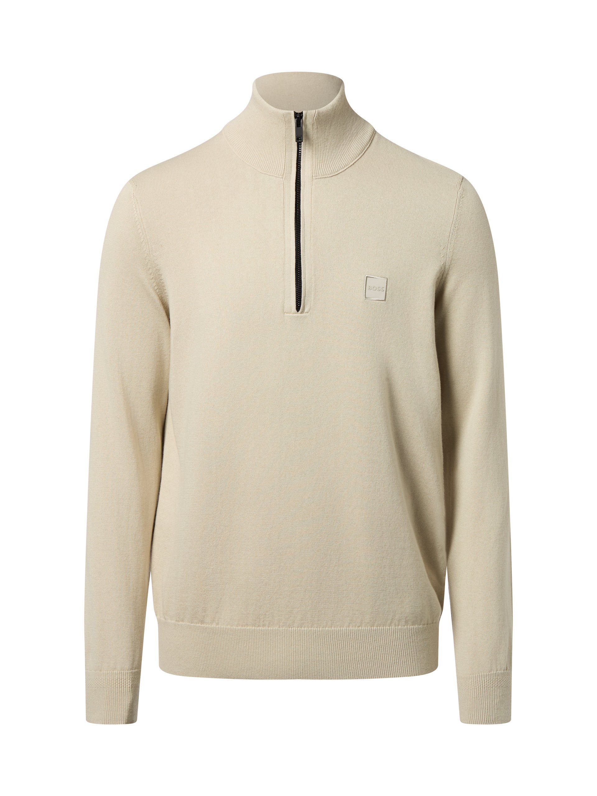 BOSS Orange sweter z dzianiny z kaszmirem - Kanobix Mężczyźni Bawełna beżowy