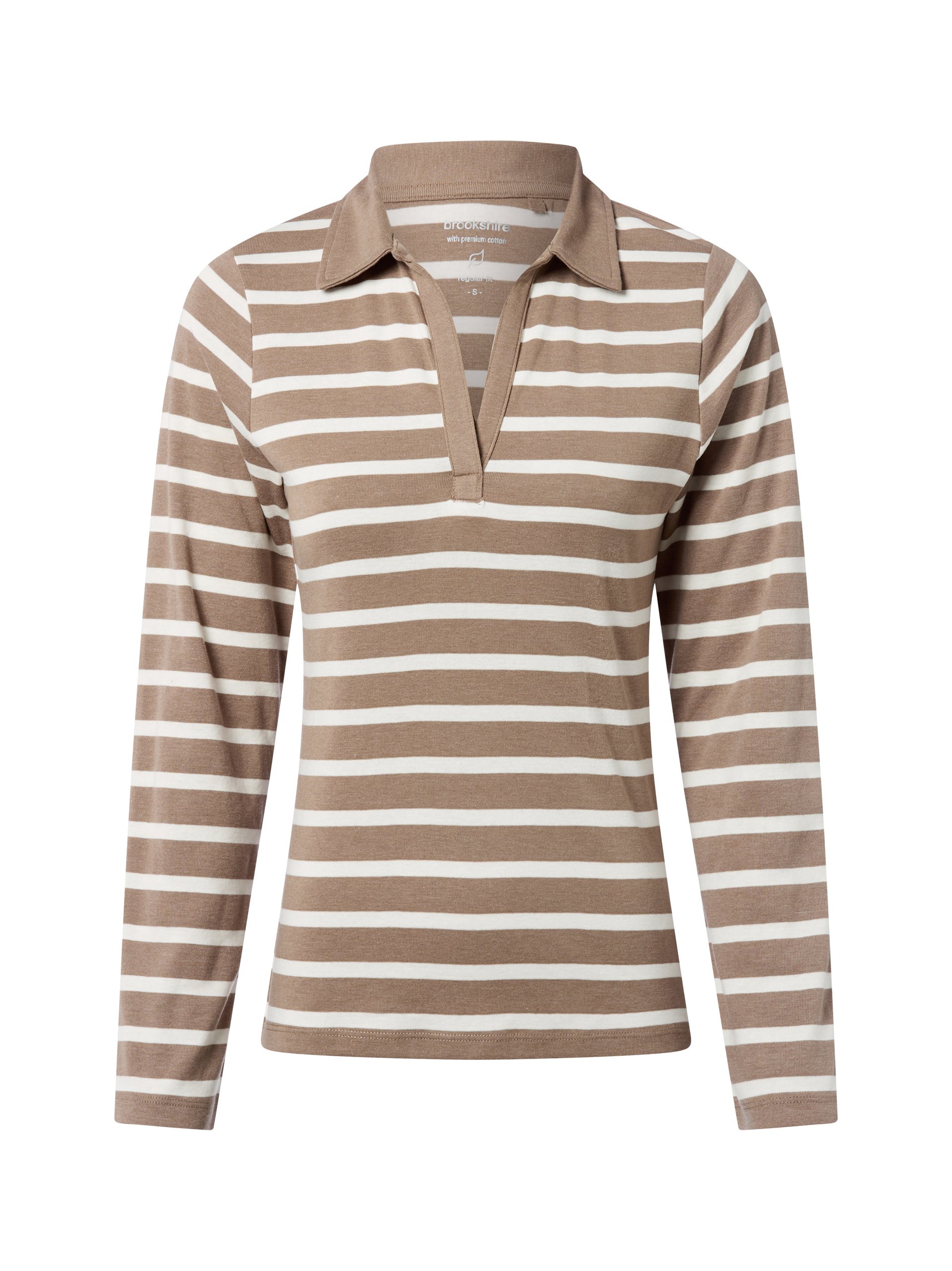 brookshire koszulka polo Kobiety Bawełna brązowy|biały