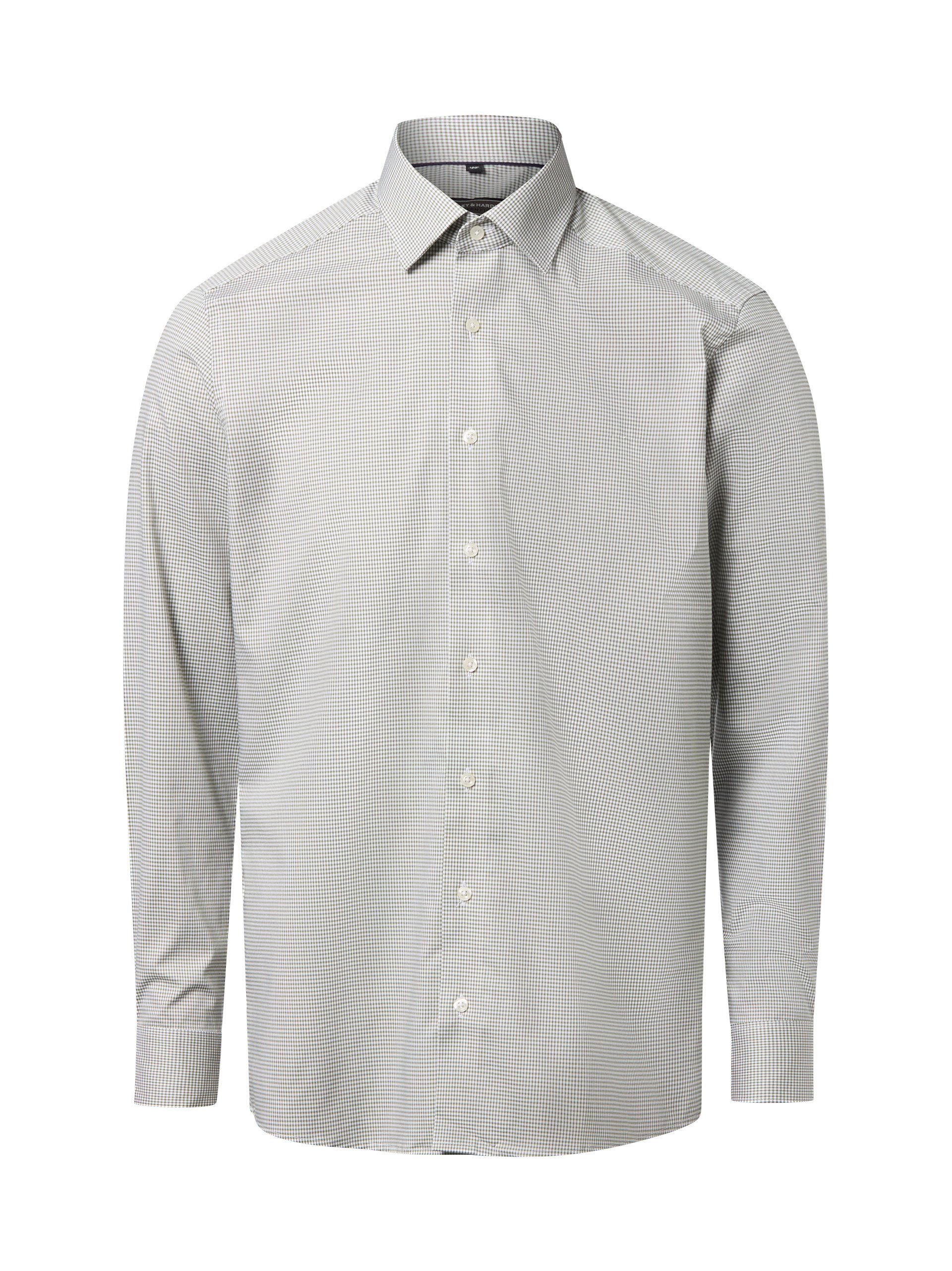 Finshley & Harding koszula biznesowa Mężczyźni Modern Fit Bawełna zielony|biały