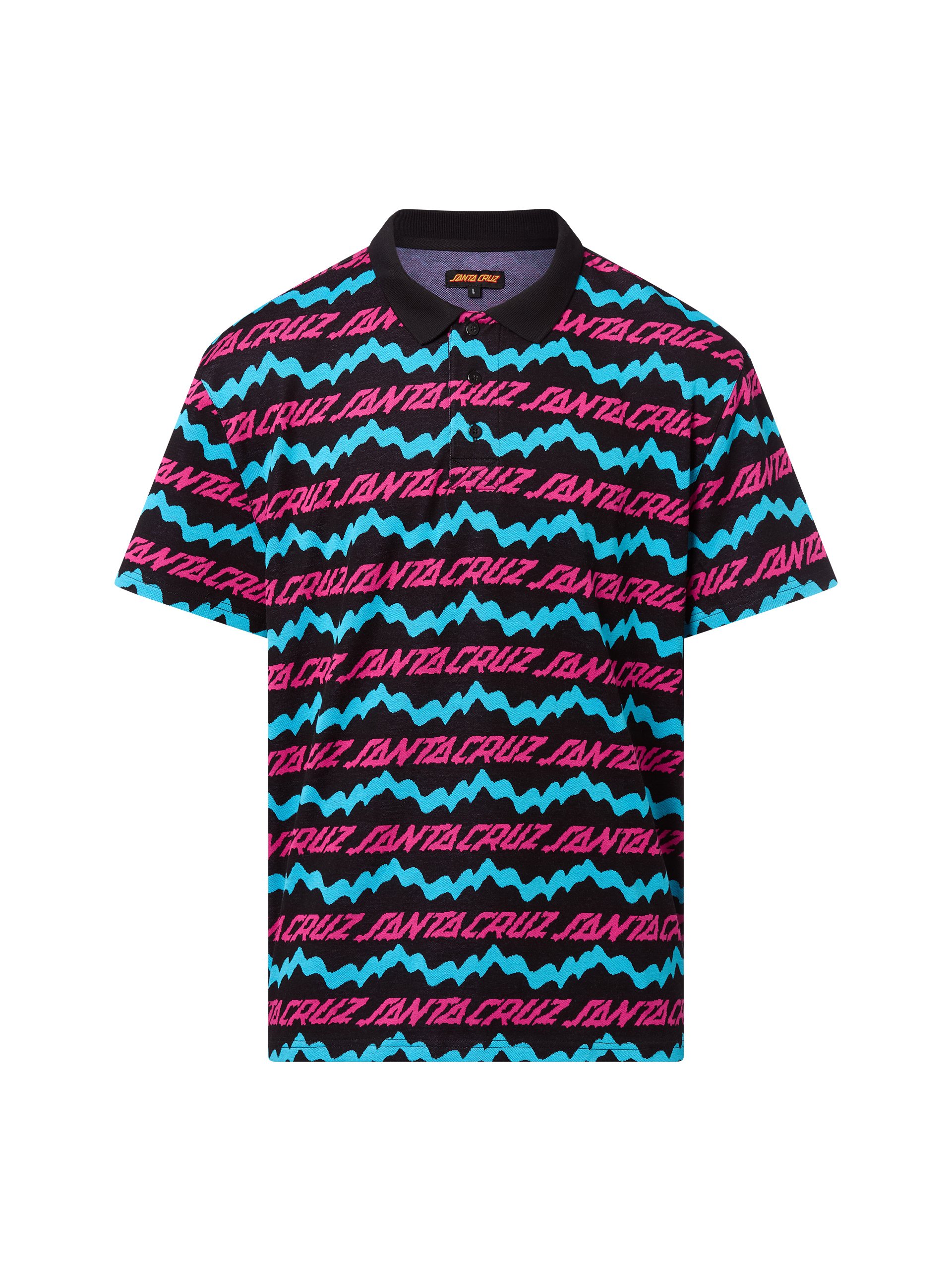 Santa Cruz koszulka polo - Slime Drip Mężczyźni Bawełna niebieski|czarny|wyrazisty róż