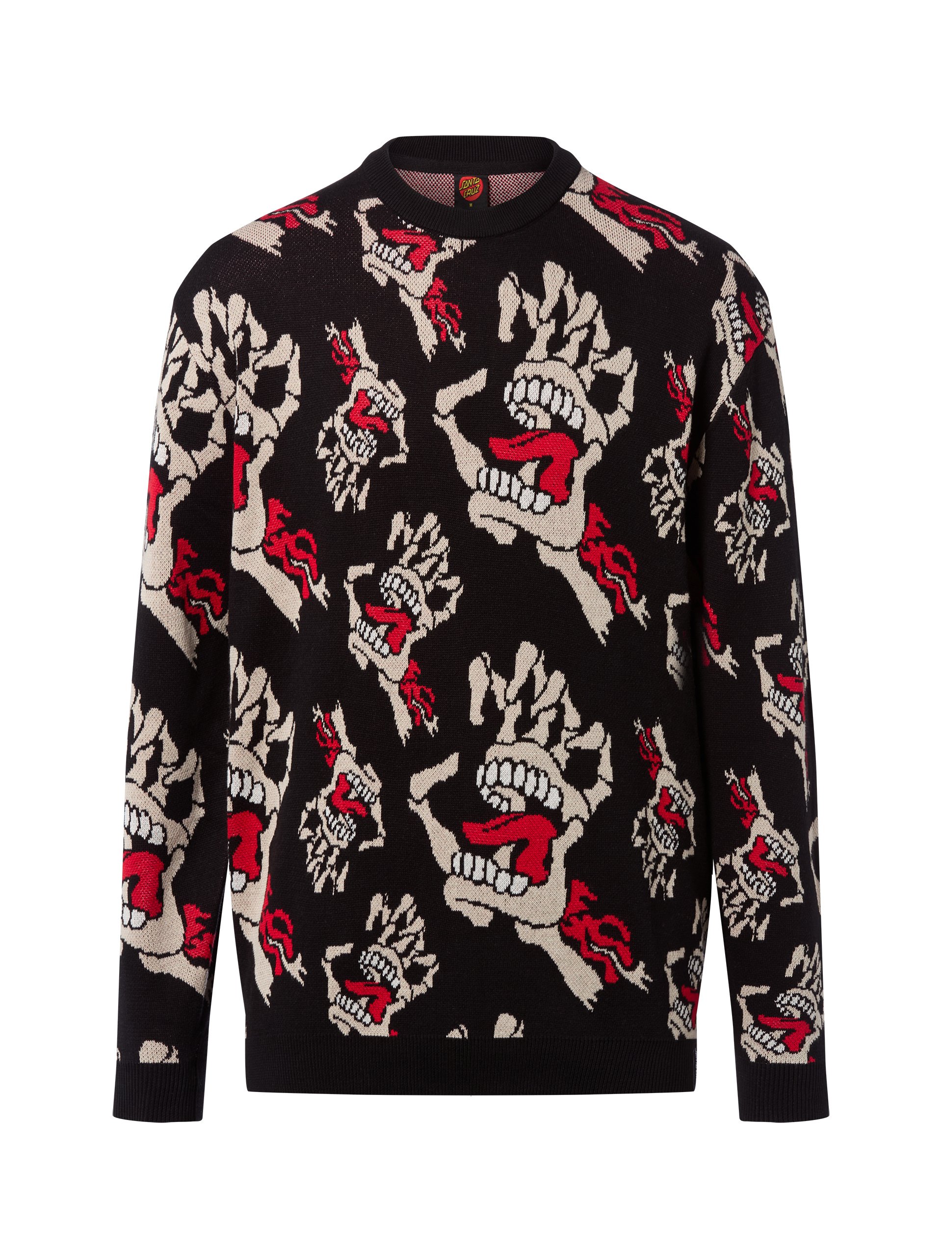 Santa Cruz Sweter - Bone Hands Mężczyźni Bawełna czarny