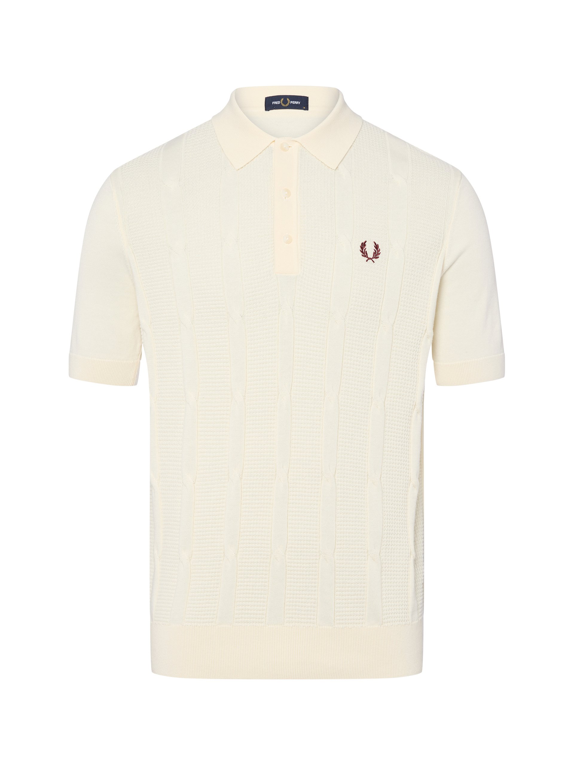 Fred Perry koszulka polo Mężczyźni drobna dzianina biały