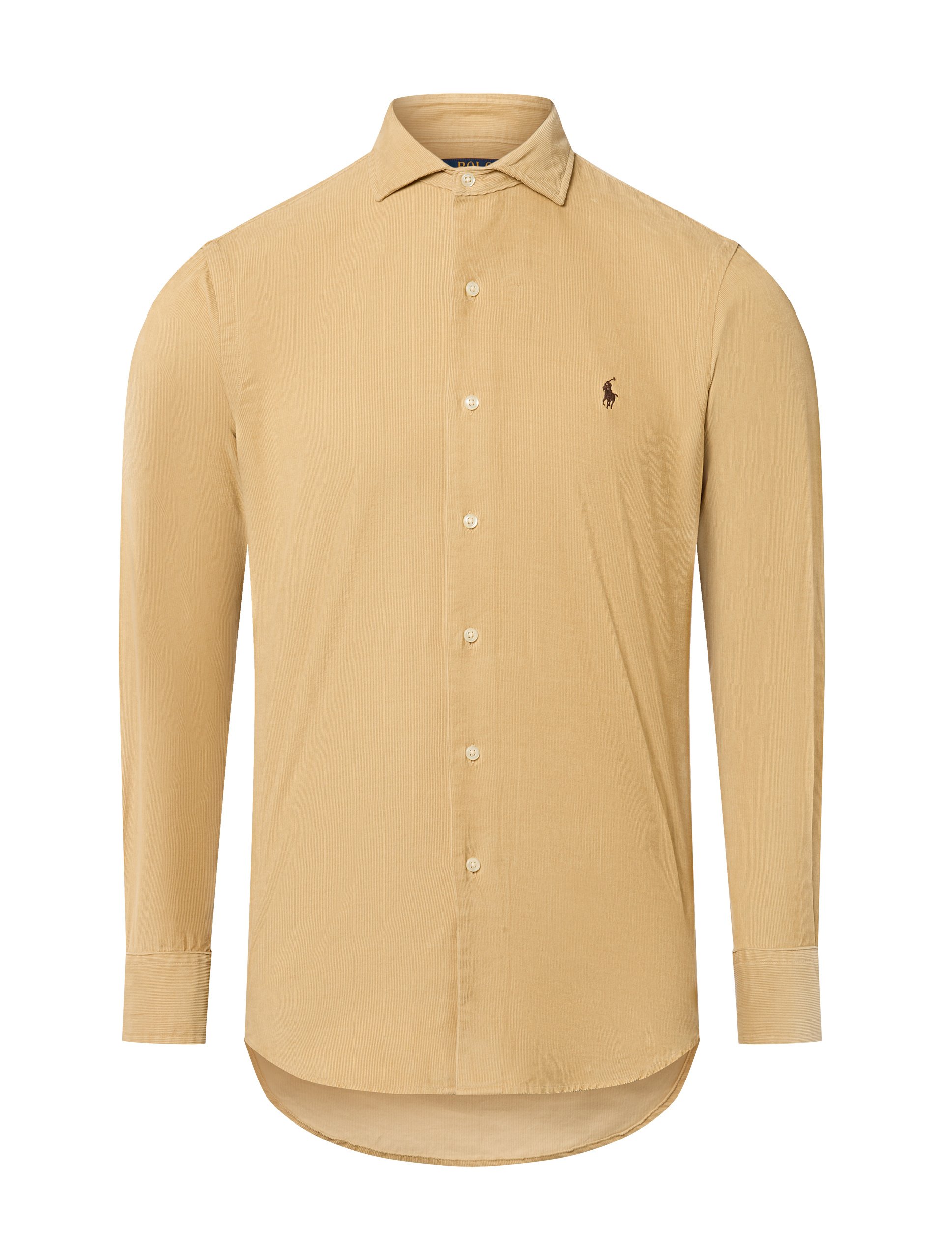 Polo Ralph Lauren koszula sztruksowa Mężczyźni Regular Fit Bawełna beżowy