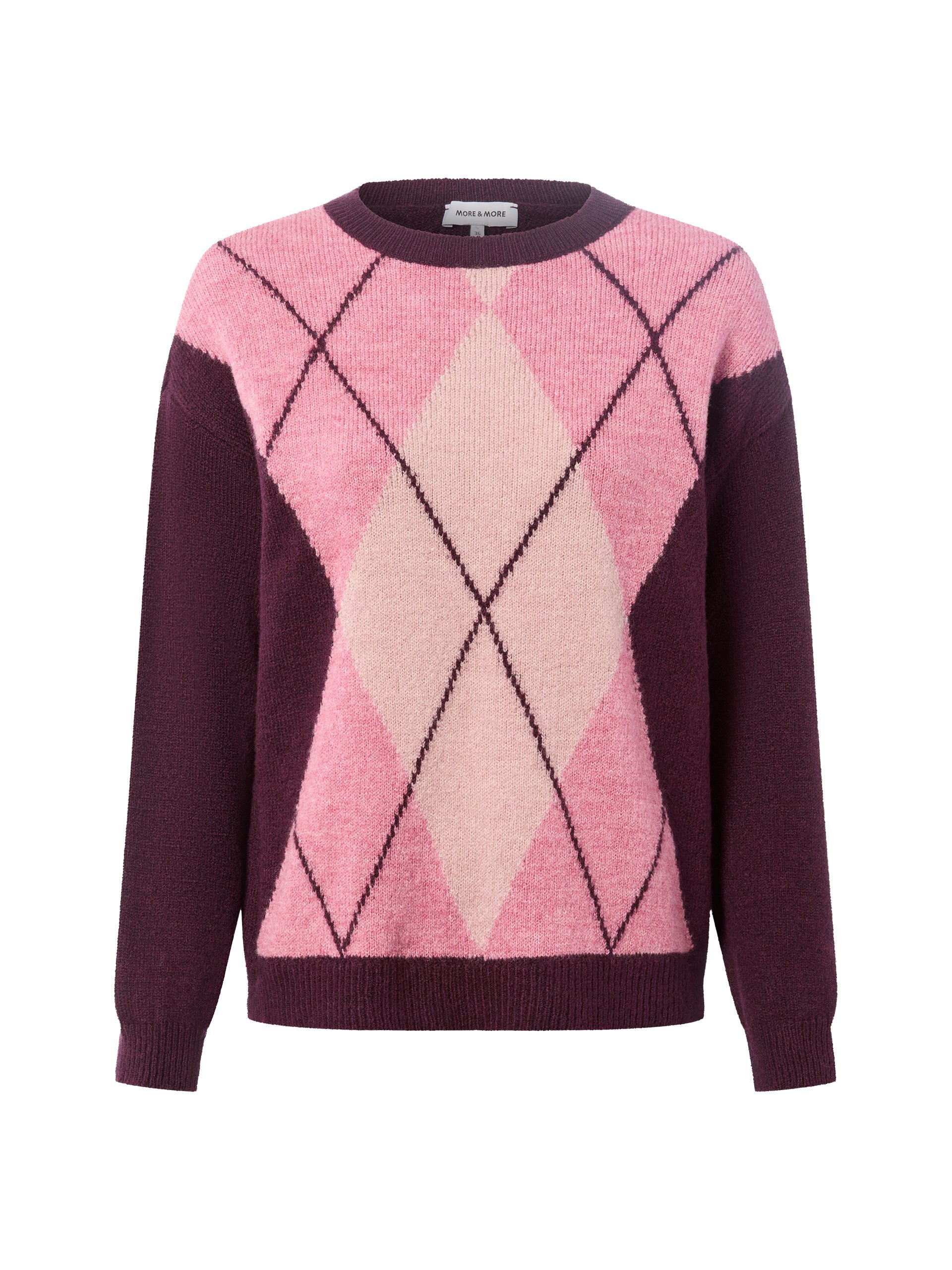 More & More sweter z dzianiny z zawartością wełny Kobiety lila|różowy