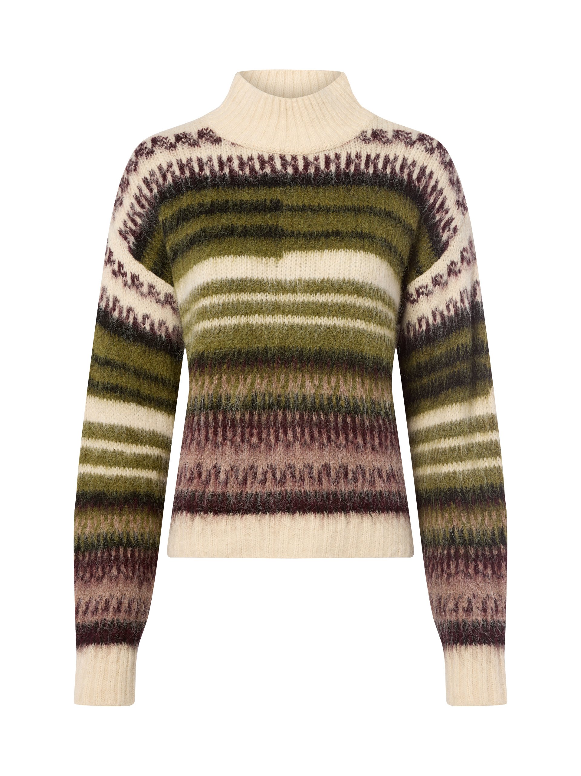 More & More Sweter z dzianiny Kobiety biały|zielony|lila