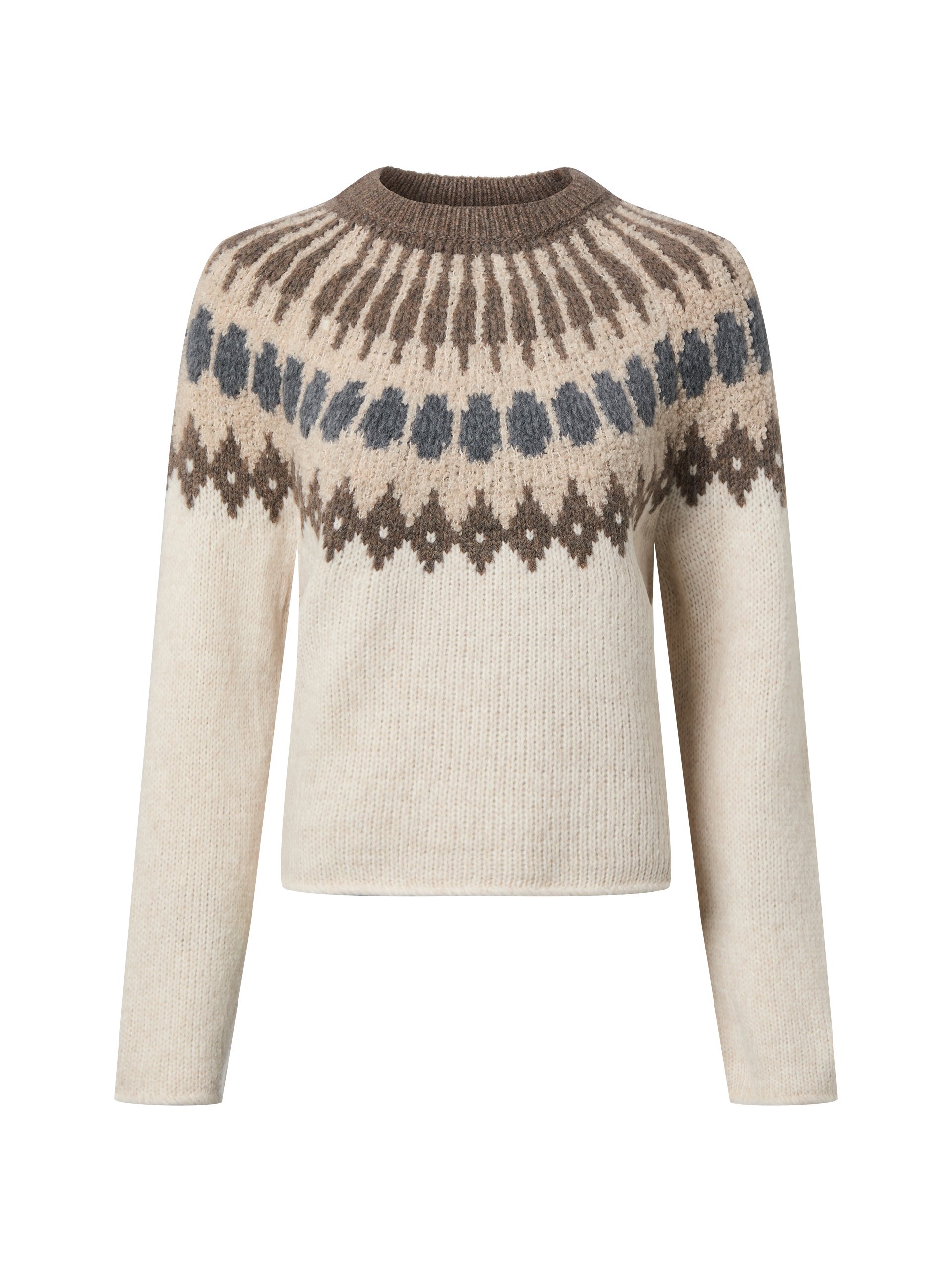 Marc O'Polo sweter wełniany z zawartością alpaki Kobiety biały|brązowy|niebieski