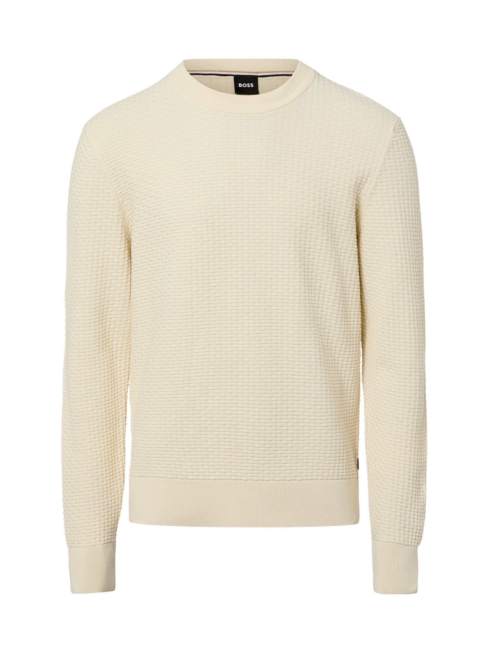 BOSS Sweter - H-Imberto Mężczyźni Bawełna beżowy
