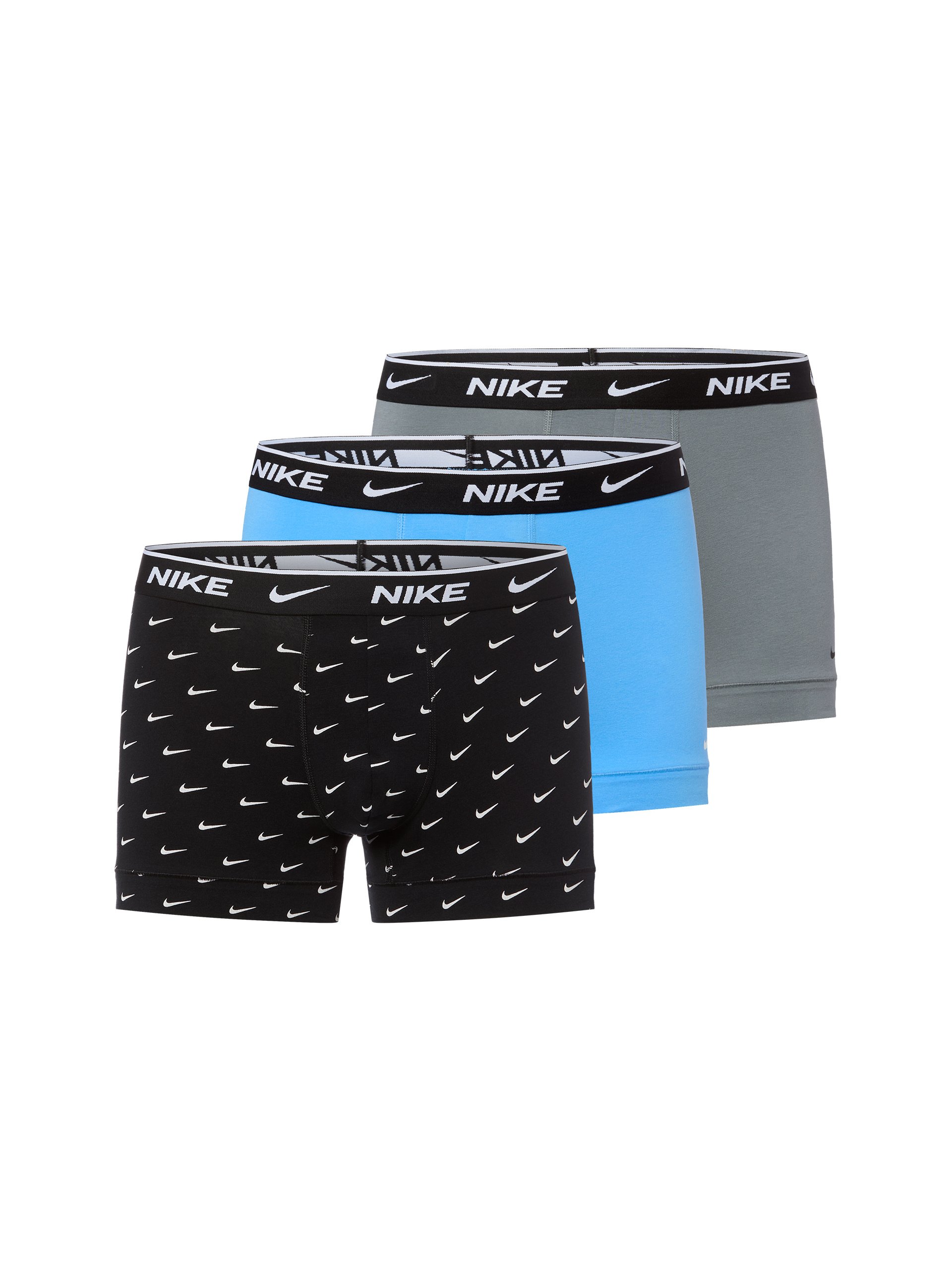 Nike Bokserki w 3-paku Mężczyźni Bawełna czarny|szary|niebieski
