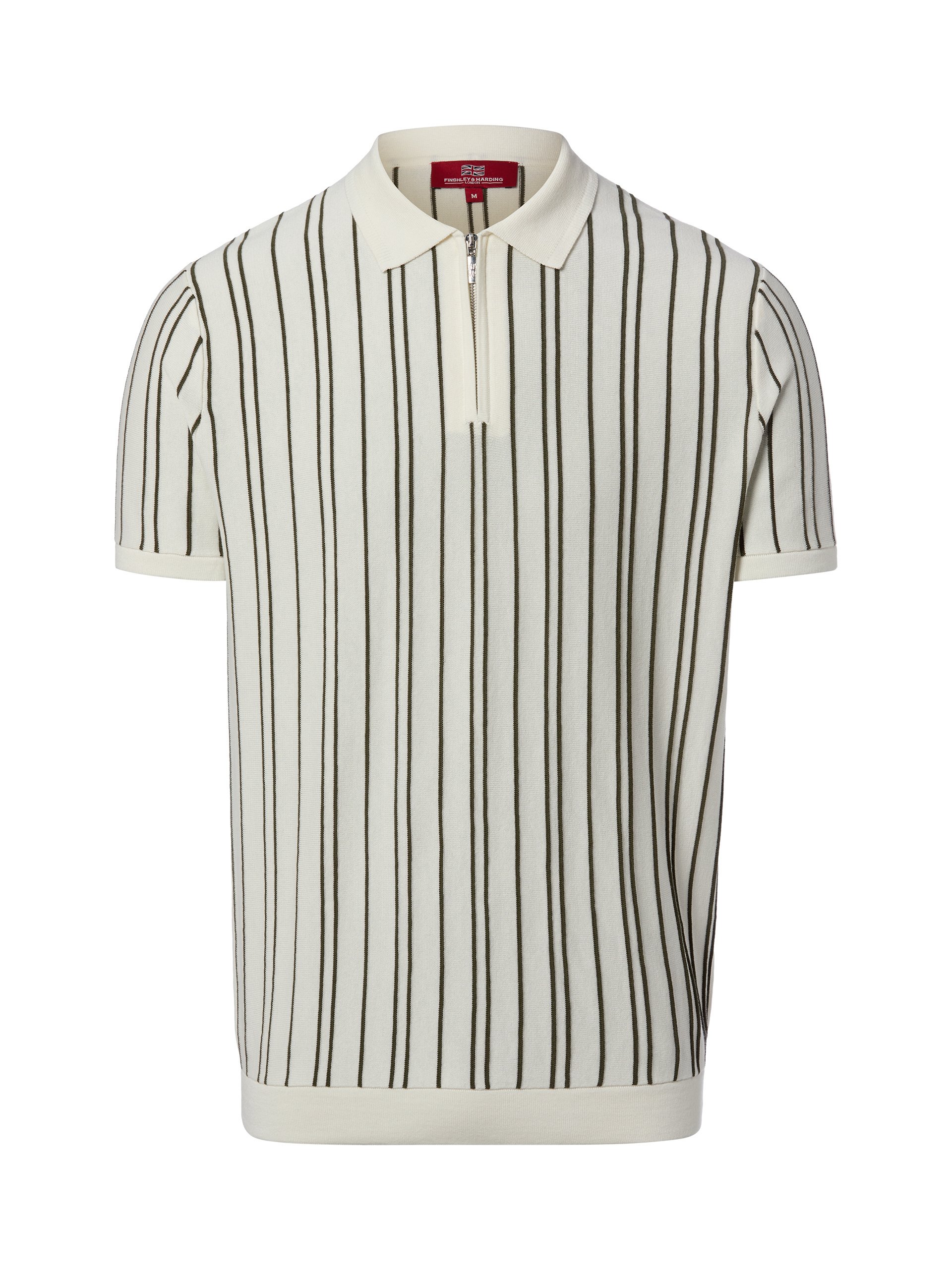 Finshley & Harding London koszulka polo z haftem Mężczyźni Bawełna biały|zielony