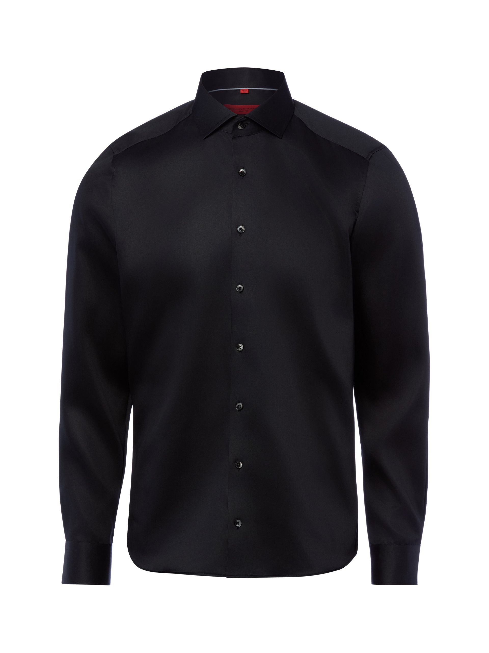 Finshley & Harding koszula biznesowa - non-iron Mężczyźni Slim Fit Bawełna czarny