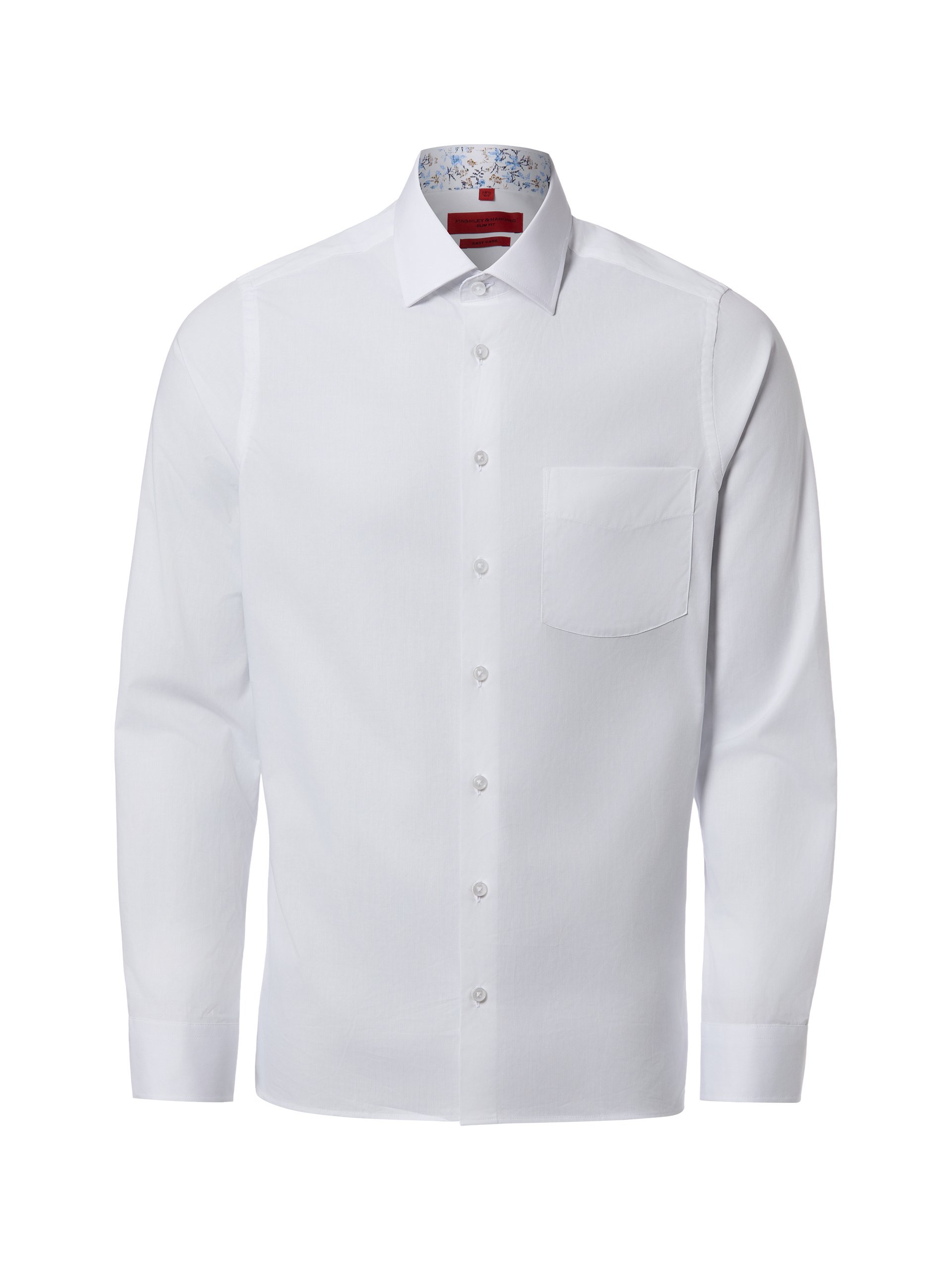 Finshley & Harding koszula biznesowa - Easy Care Mężczyźni Slim Fit Bawełna biały