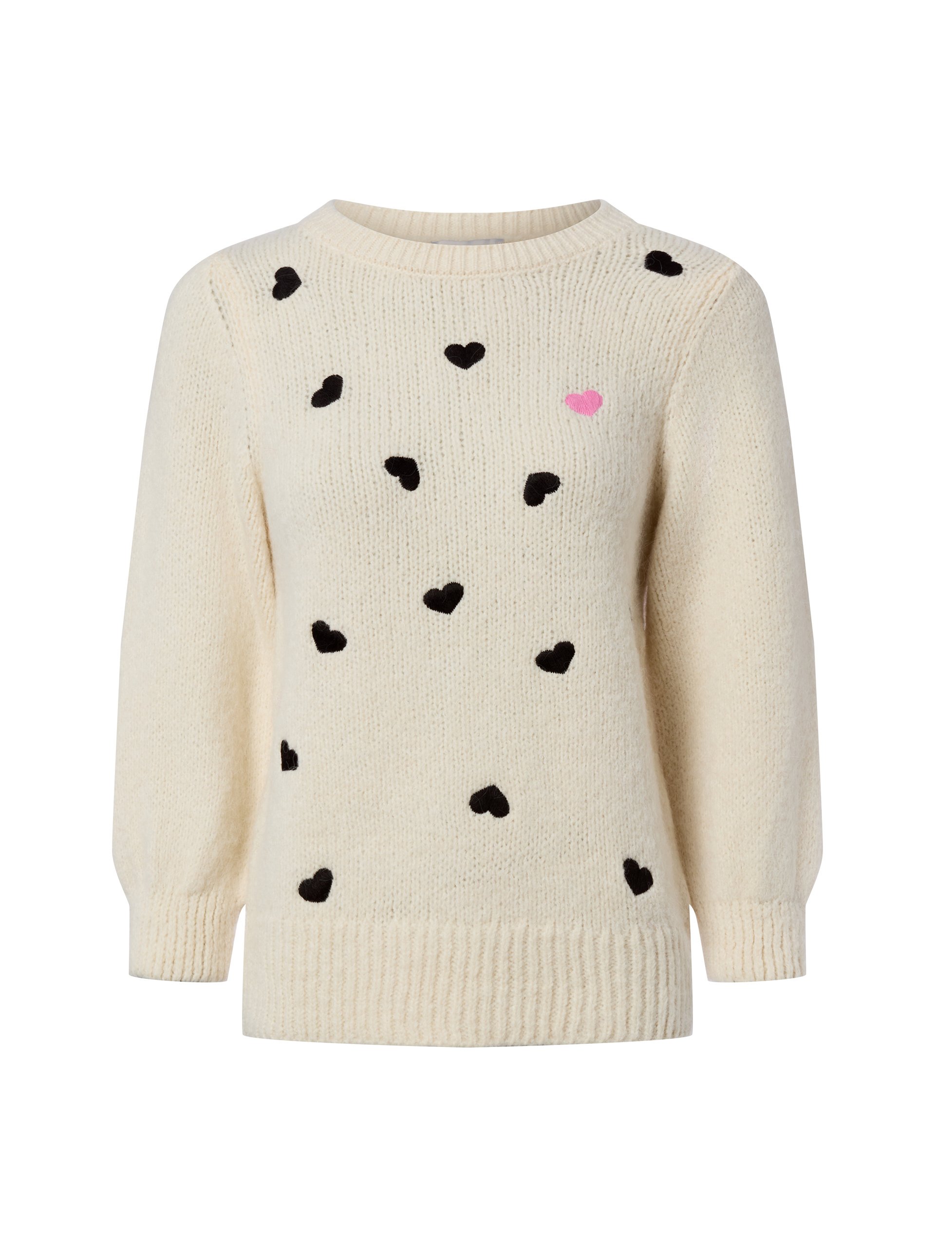 More & More Sweter z dzianiny Kobiety Sztuczne włókno beżowy|czarny