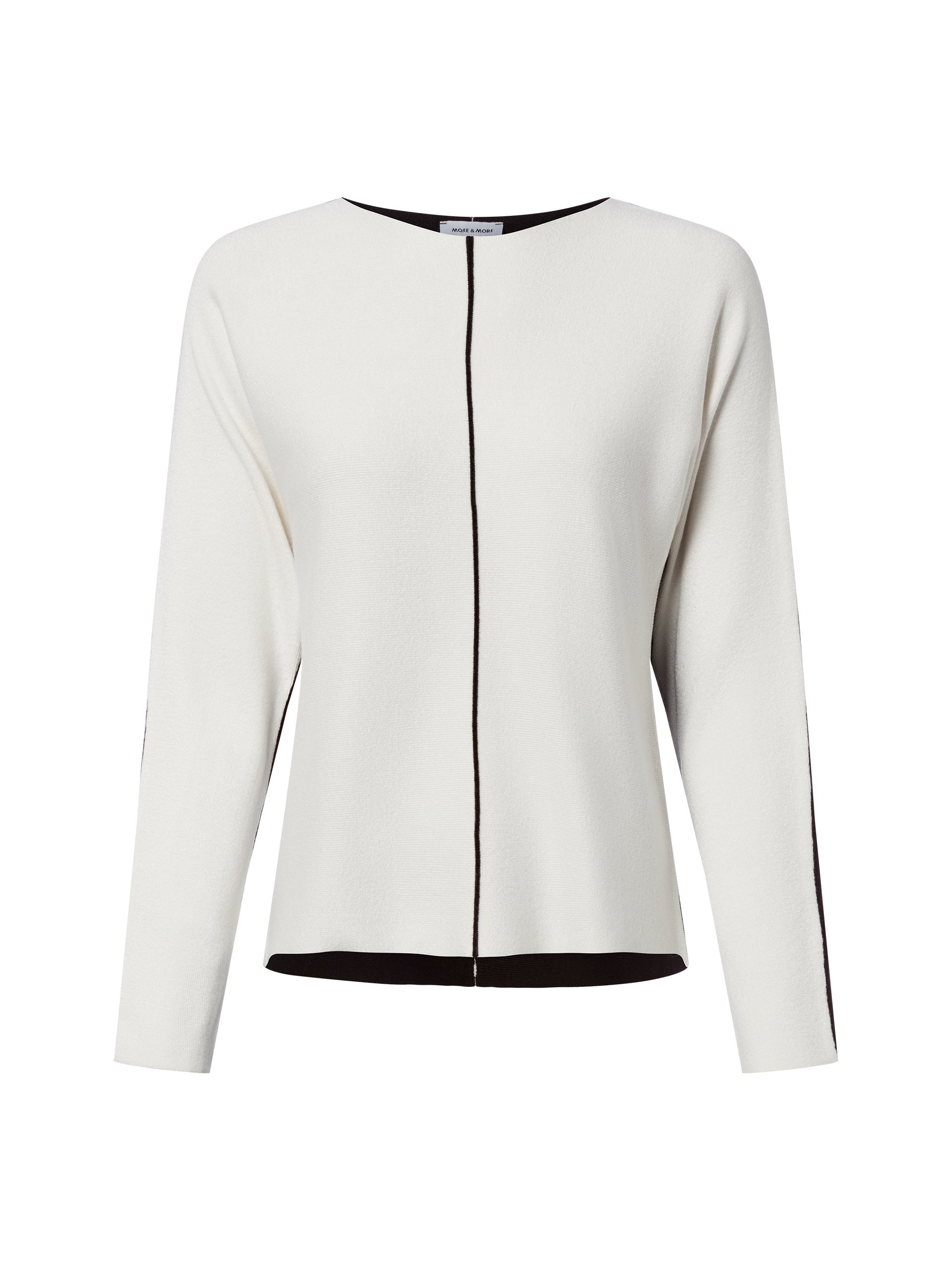 More & More Sweter z dzianiny Kobiety Sztuczne włókno biały|czarny