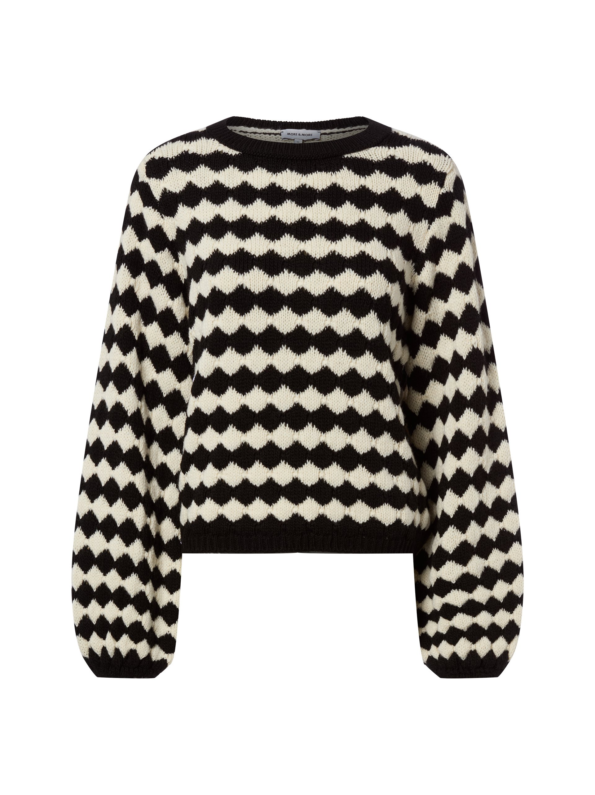 More & More Sweter z zawartością wełny Kobiety Sztuczne włókno biały|czarny