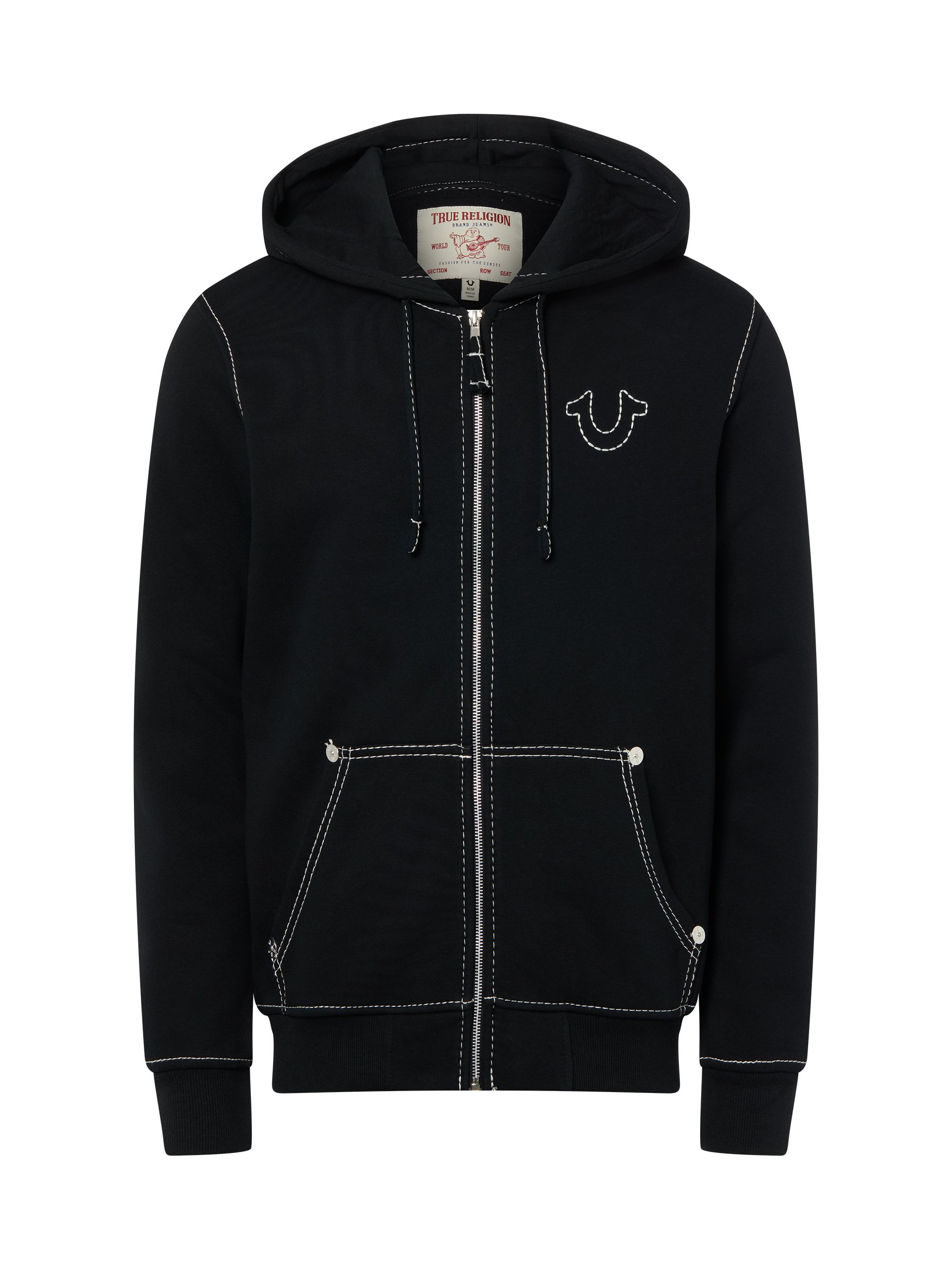 True Religion Bluza z kapturem - Big T Mężczyźni czarny