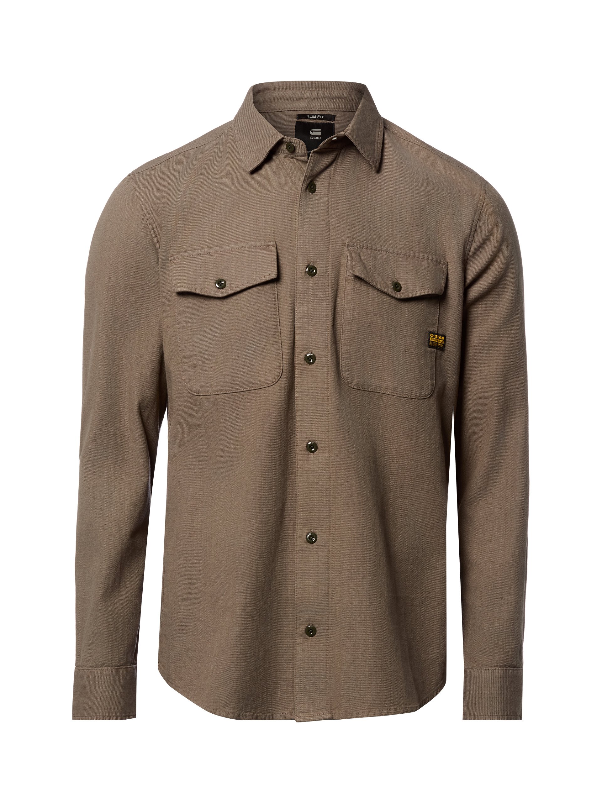 G-Star RAW koszula casual Mężczyźni Slim Fit Bawełna brązowy