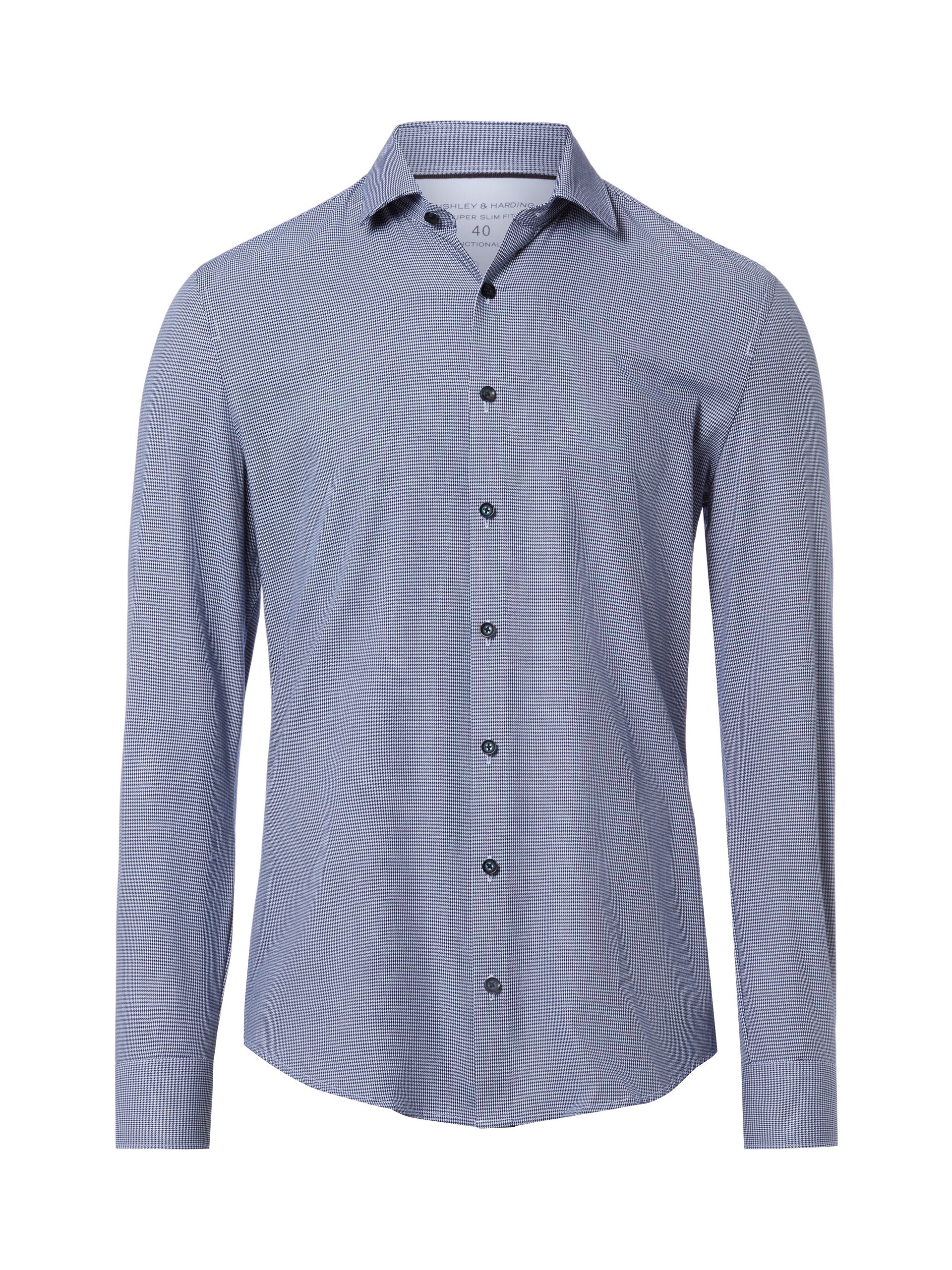 Finshley & Harding Koszula Mężczyźni Super Slim Fit niebieski|biały