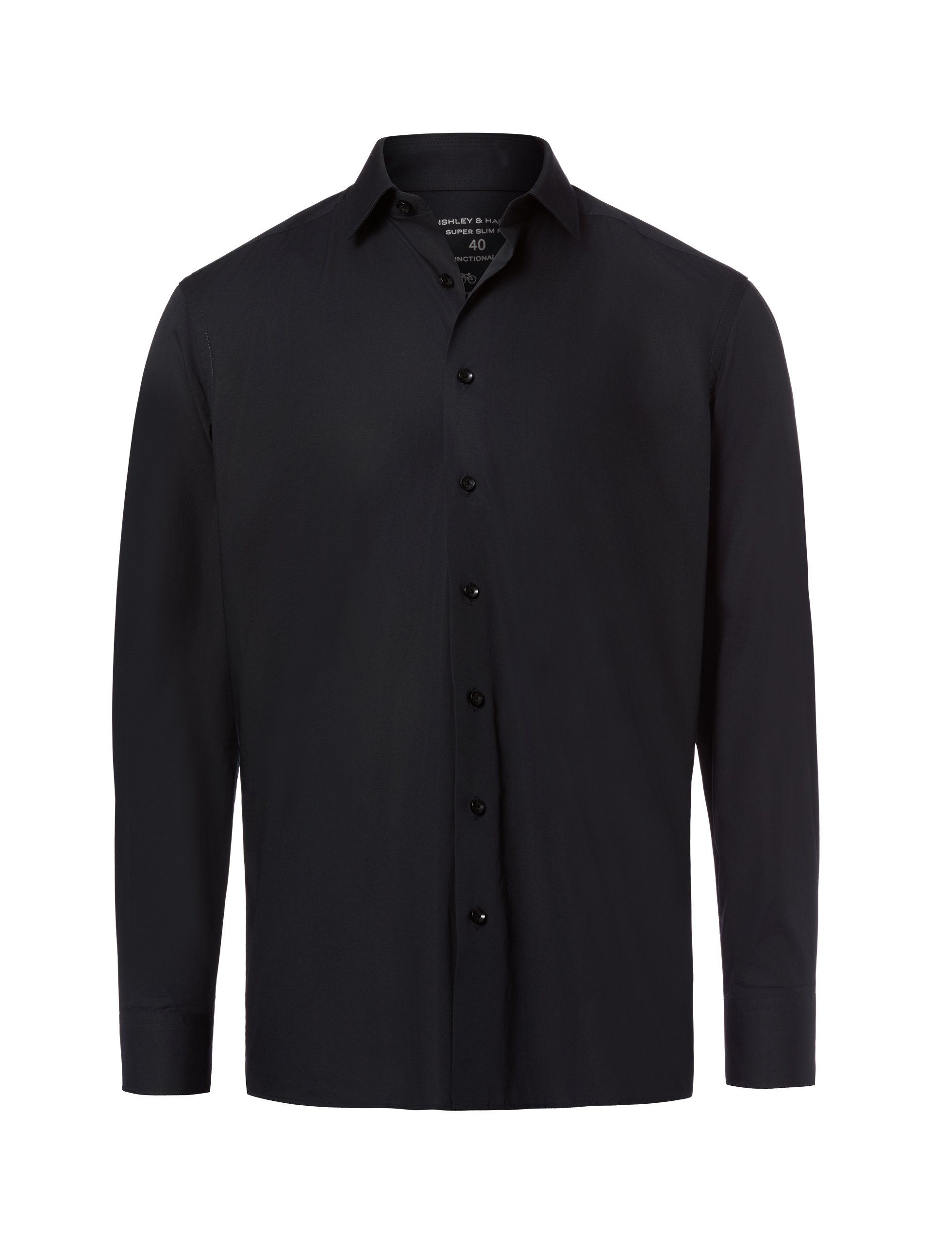 Finshley & Harding koszula biznesowa - Easy Care Mężczyźni Modern Fit Bawełna czarny
