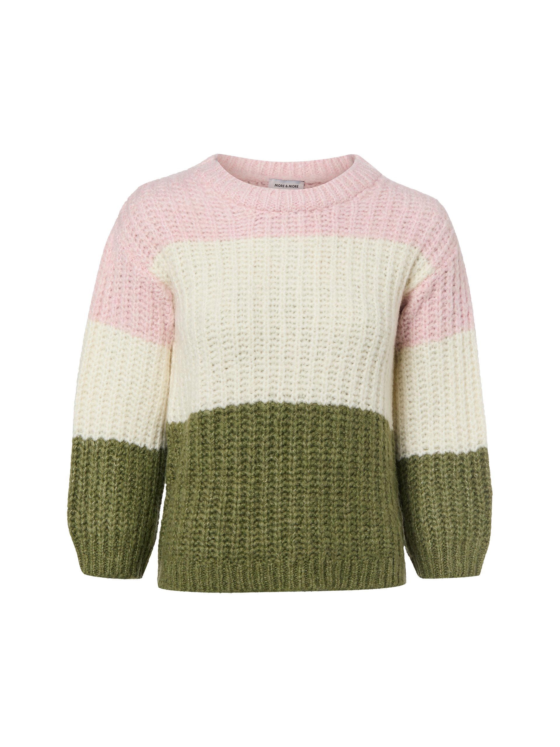 More & More sweter z dzianiny z zawartością wełny Kobiety biały|różowy|zielony