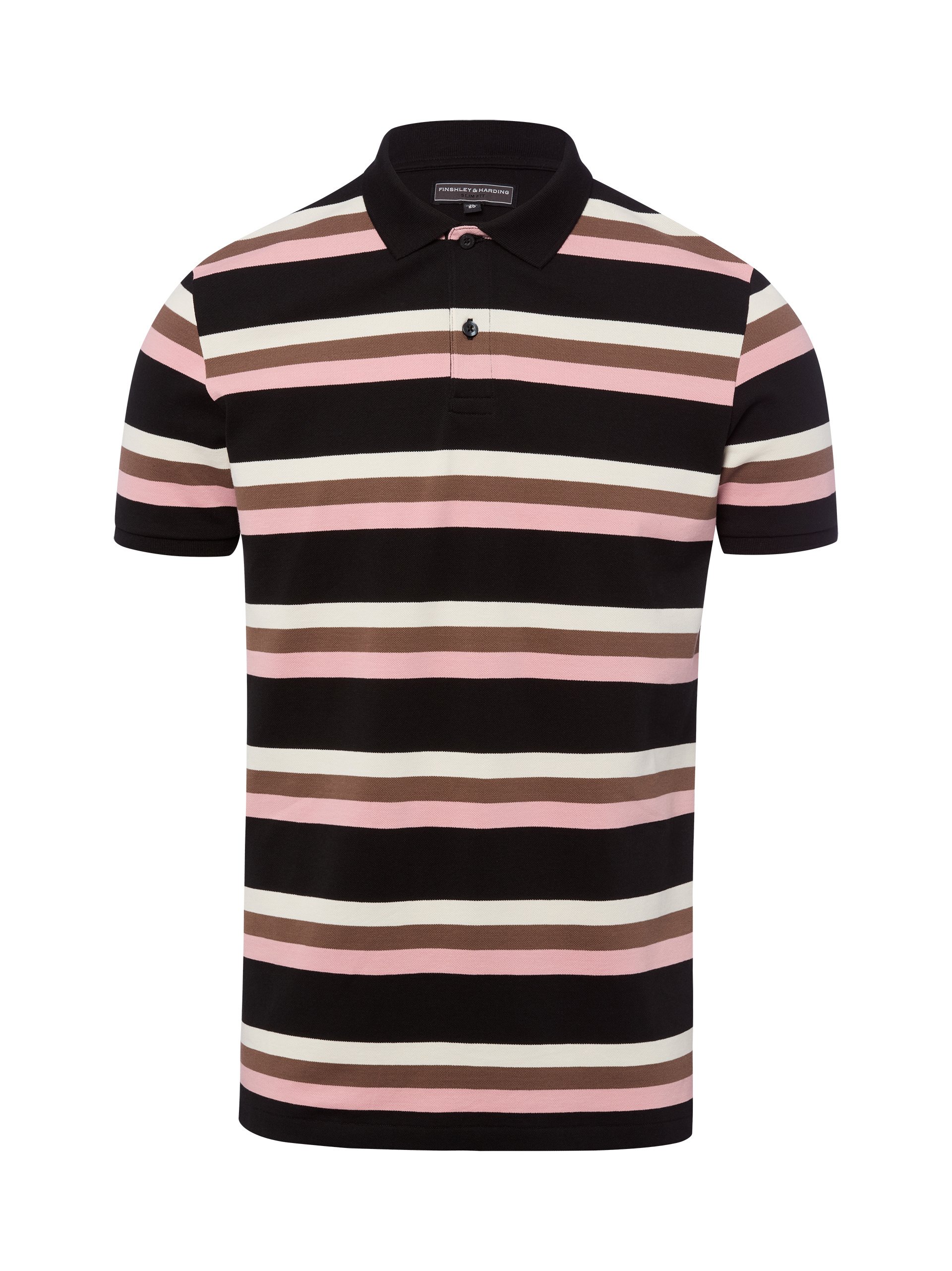 Finshley & Harding koszulka polo Mężczyźni Bawełna czarny|wielokolorowy