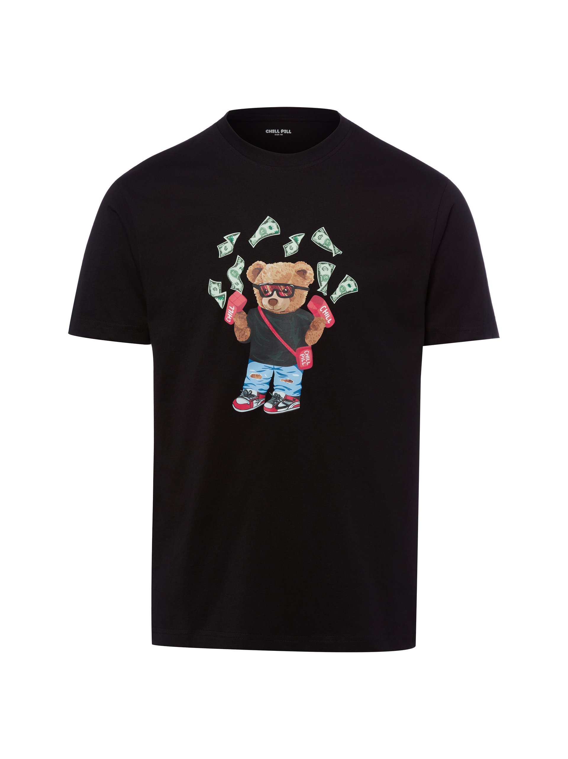Chill Pill Koszulka - Money Gun Bear Mężczyźni Bawełna (100%) czarny