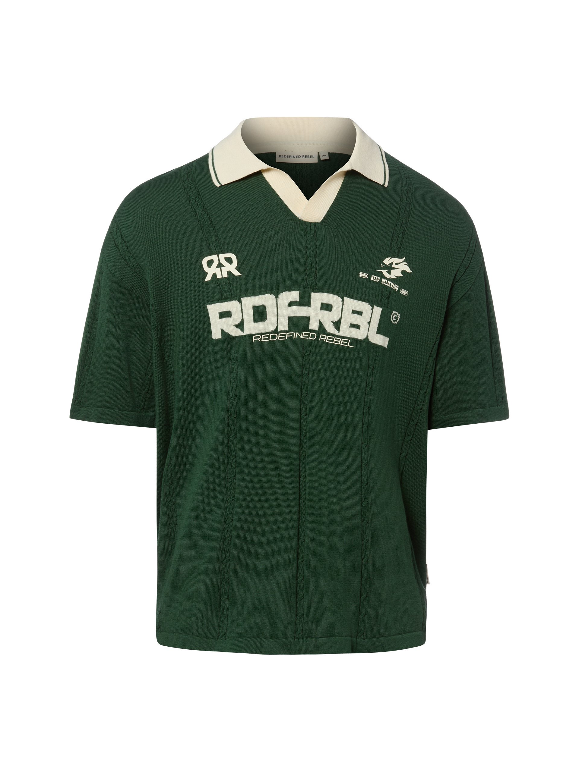 Redefined Rebel koszulka polo z dzianiny - RREric Mężczyźni Bawełna zielony