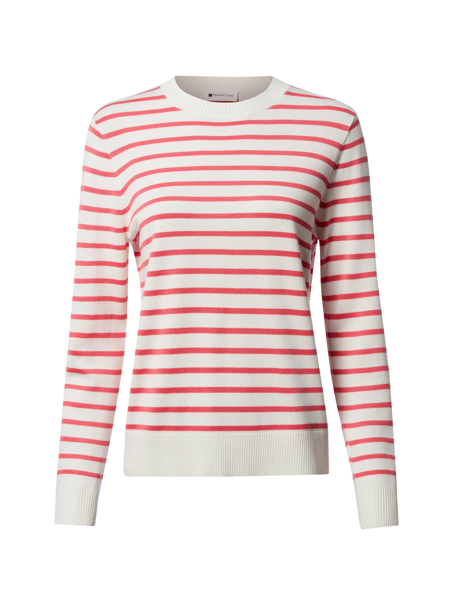 Street One Sweter z dzianiny Kobiety biały|różowy