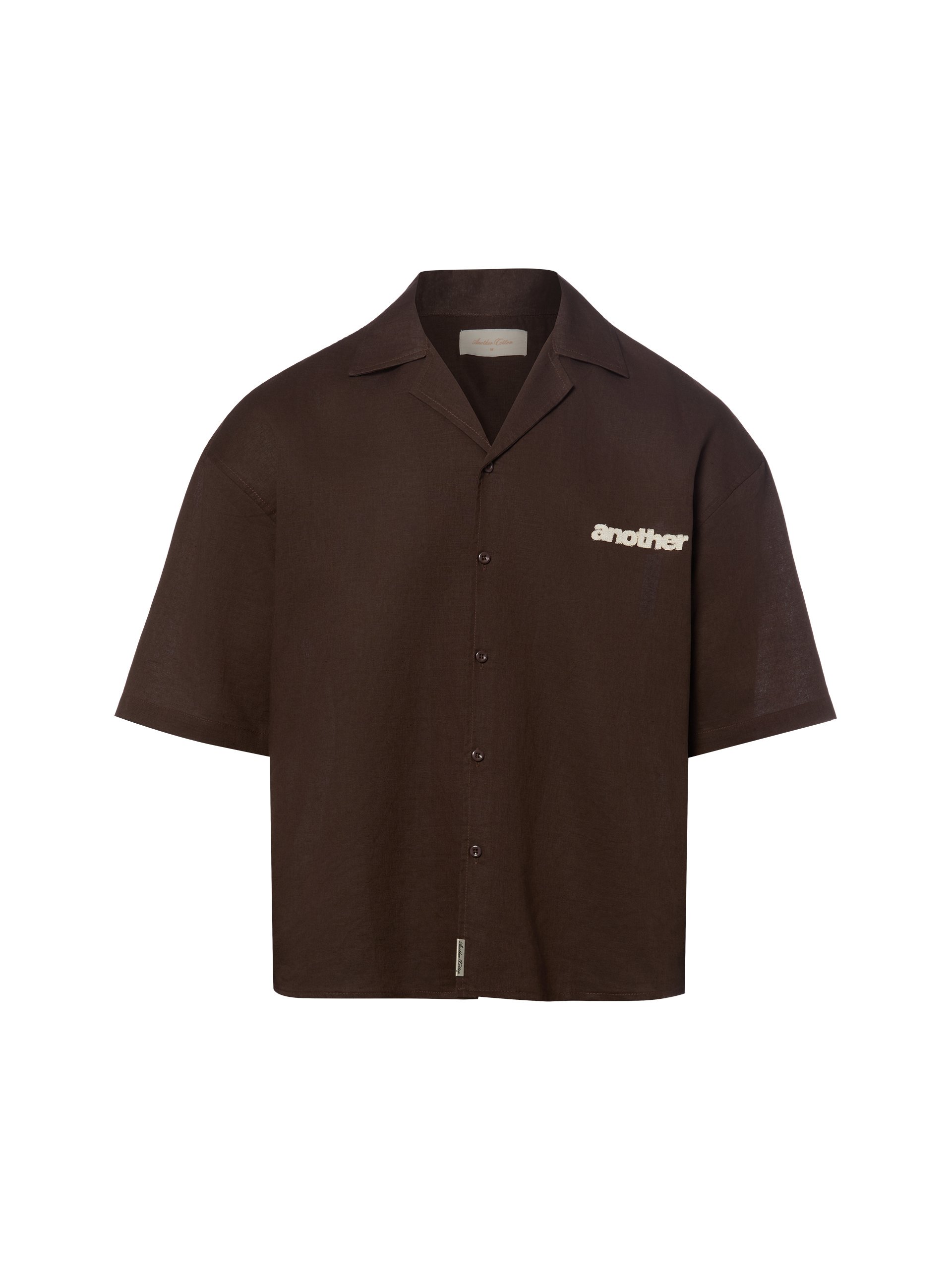 Another Cotton Lab koszula lniana Mężczyźni Comfort Fit len brązowy