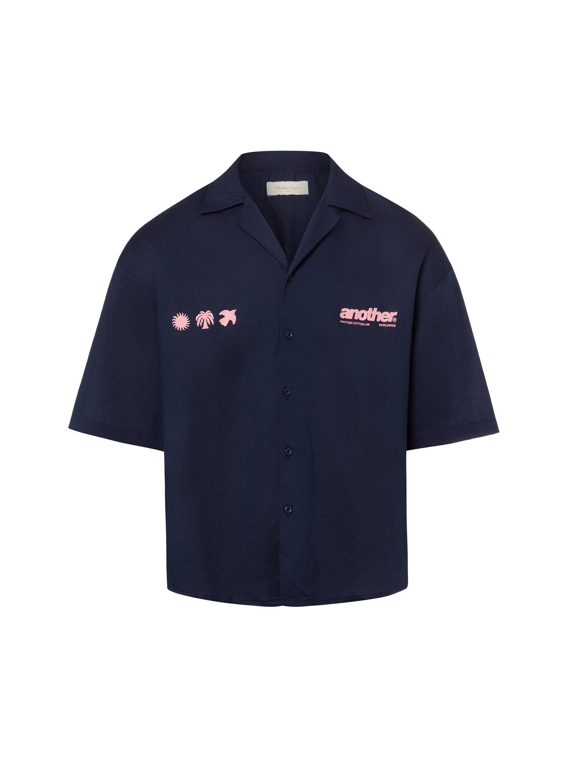 Another Cotton Lab casualowa koszula lniana - Rave Linen Bowling Mężczyźni Comfort Fit len (100%) niebieski